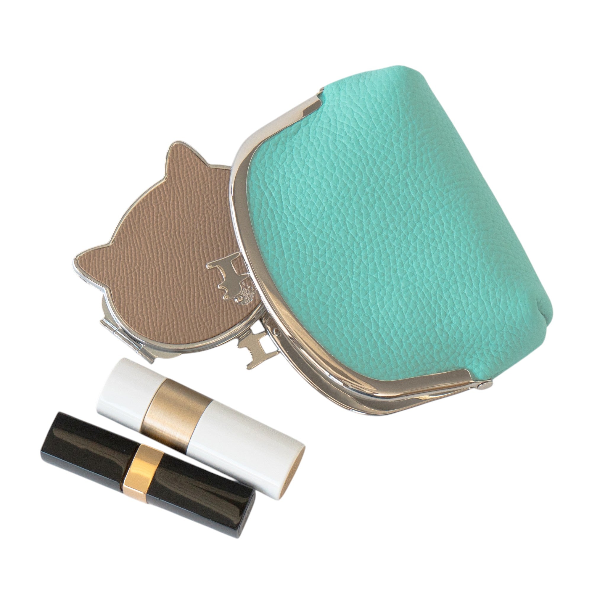 【期間限定:4/24(金)22:00〜26(日)】【受注生産】にゃまぐちポーチ キュイール・マッシュ / ブルードラジェ