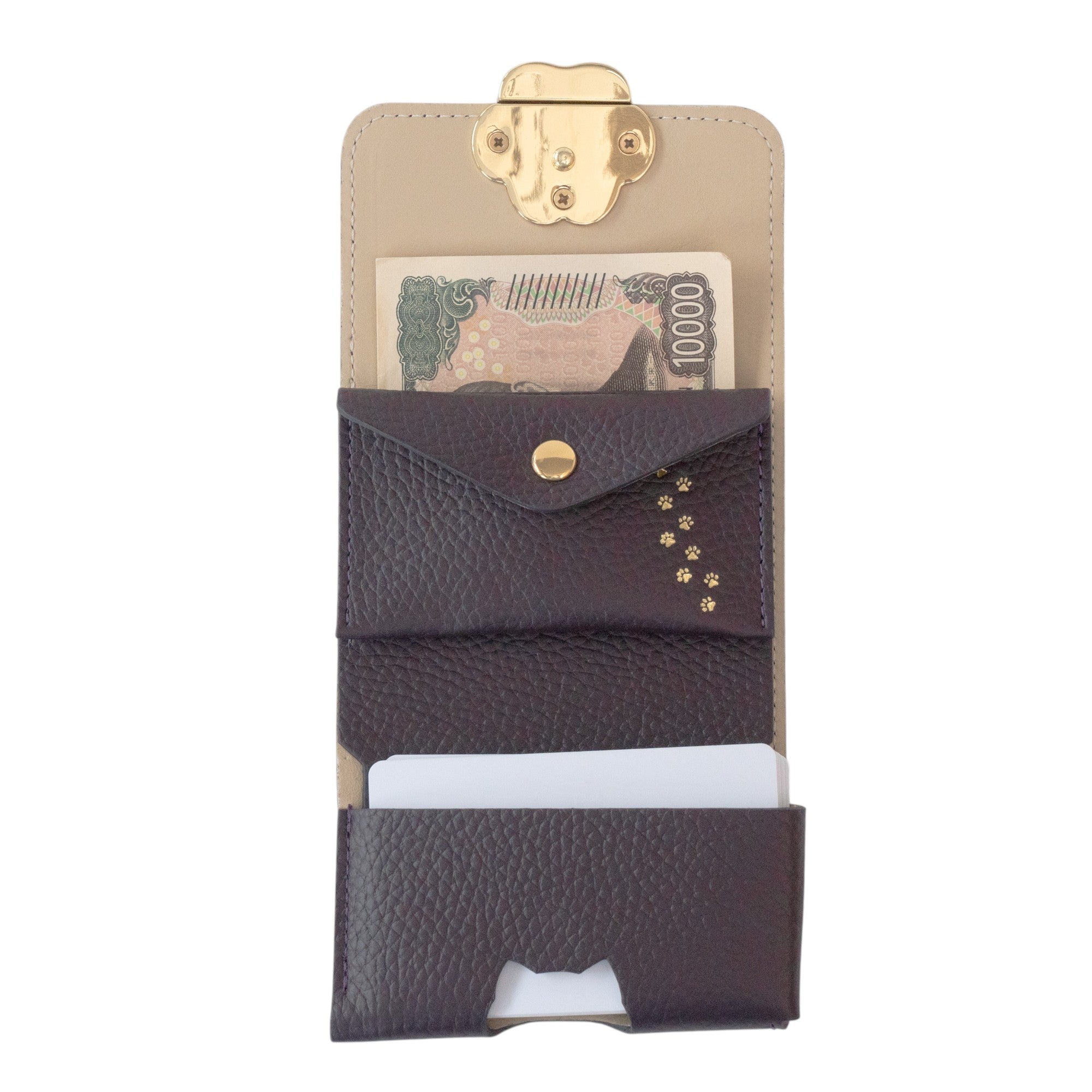 【Made to Order: Friday, July 3rd, 10:00 PM - Sunday, July 5th】PAW Plate Mini Wallet - Cuir Haché / Raisin