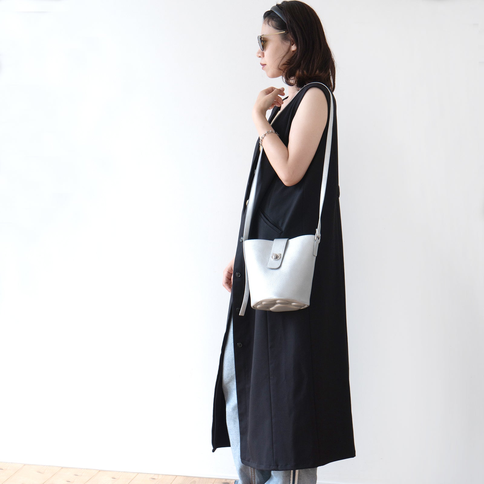 Shoulder Bag PAW (Paw) Cuir Mash / Silver