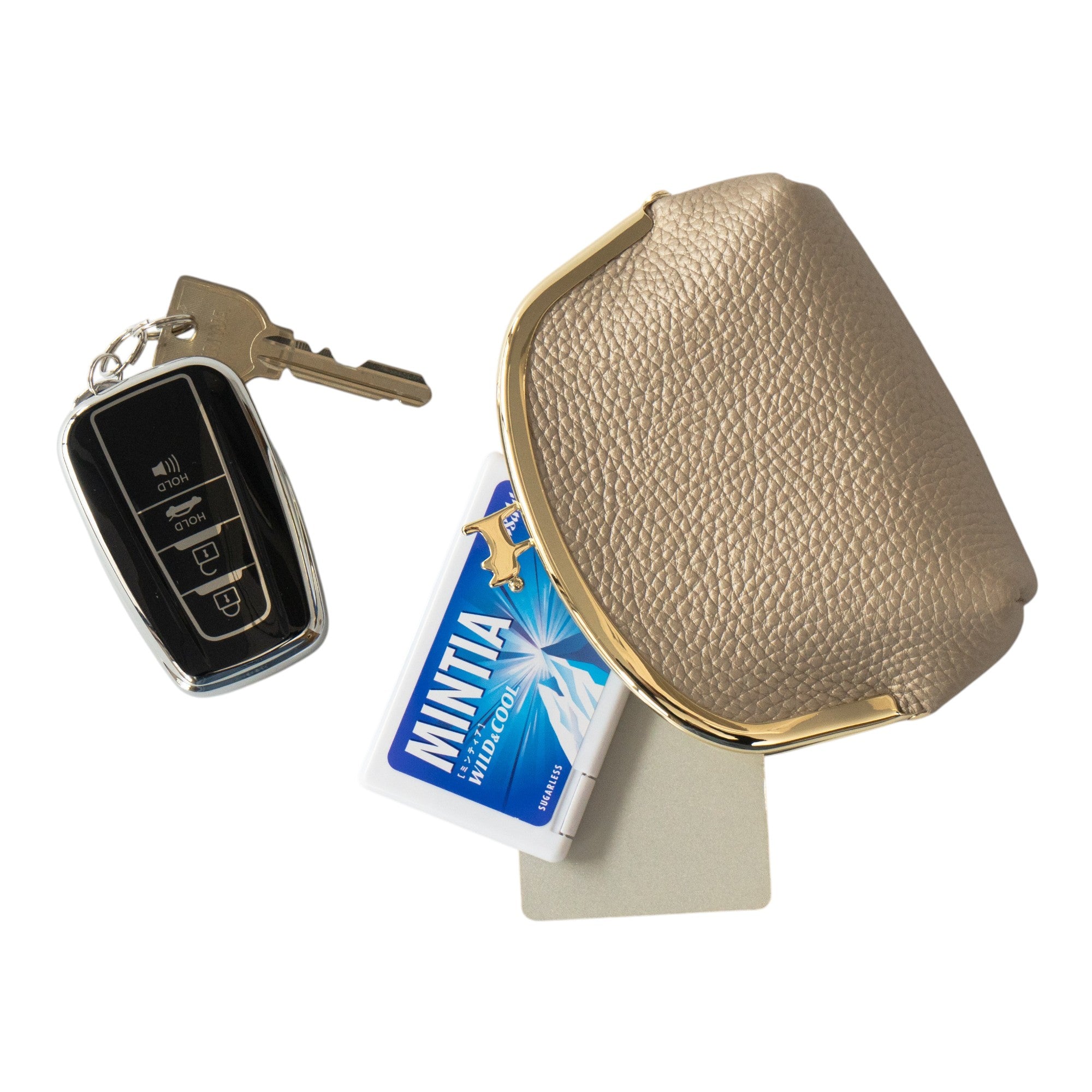 【期間限定:4/24(金)22:00〜26(日)】【受注生産】にゃまぐちポーチ キュイール・マッシュ / シャンパンゴールド