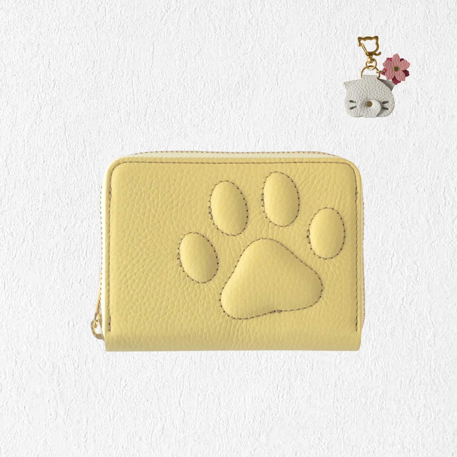 【3/20(金)20:00~ 数量限定】【さくらねこの日特別SET】PAWラウンドファスナーミドル財布 さくらねこチャームSET / ジョーヌプッサン