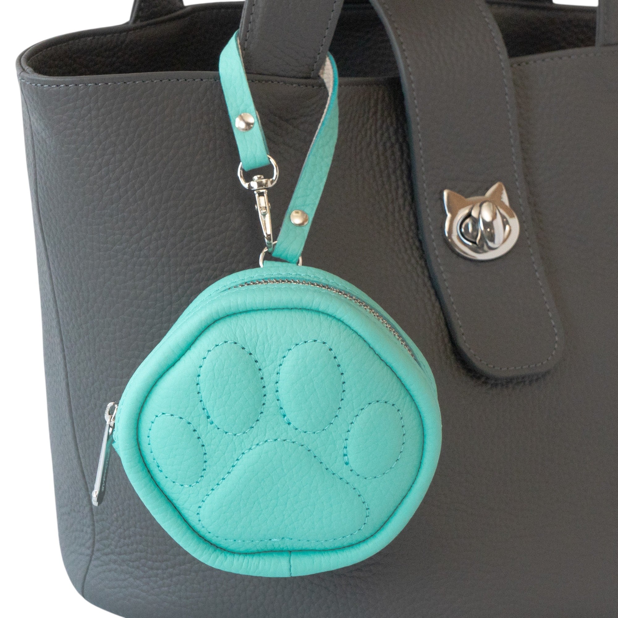 PAW Charm Pouch Cuir Mash / Bleu Dragée