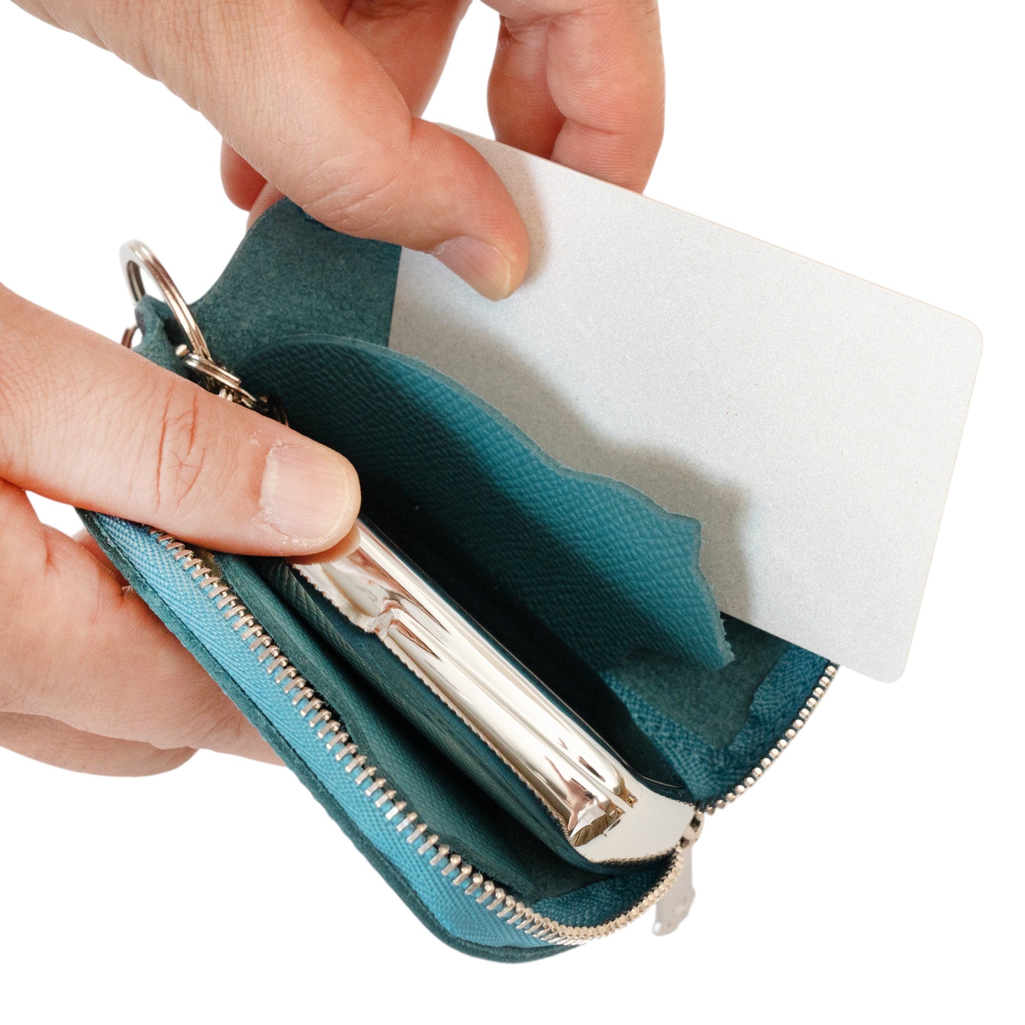 Smart Key Case, Veau Epsom / Blue Jean