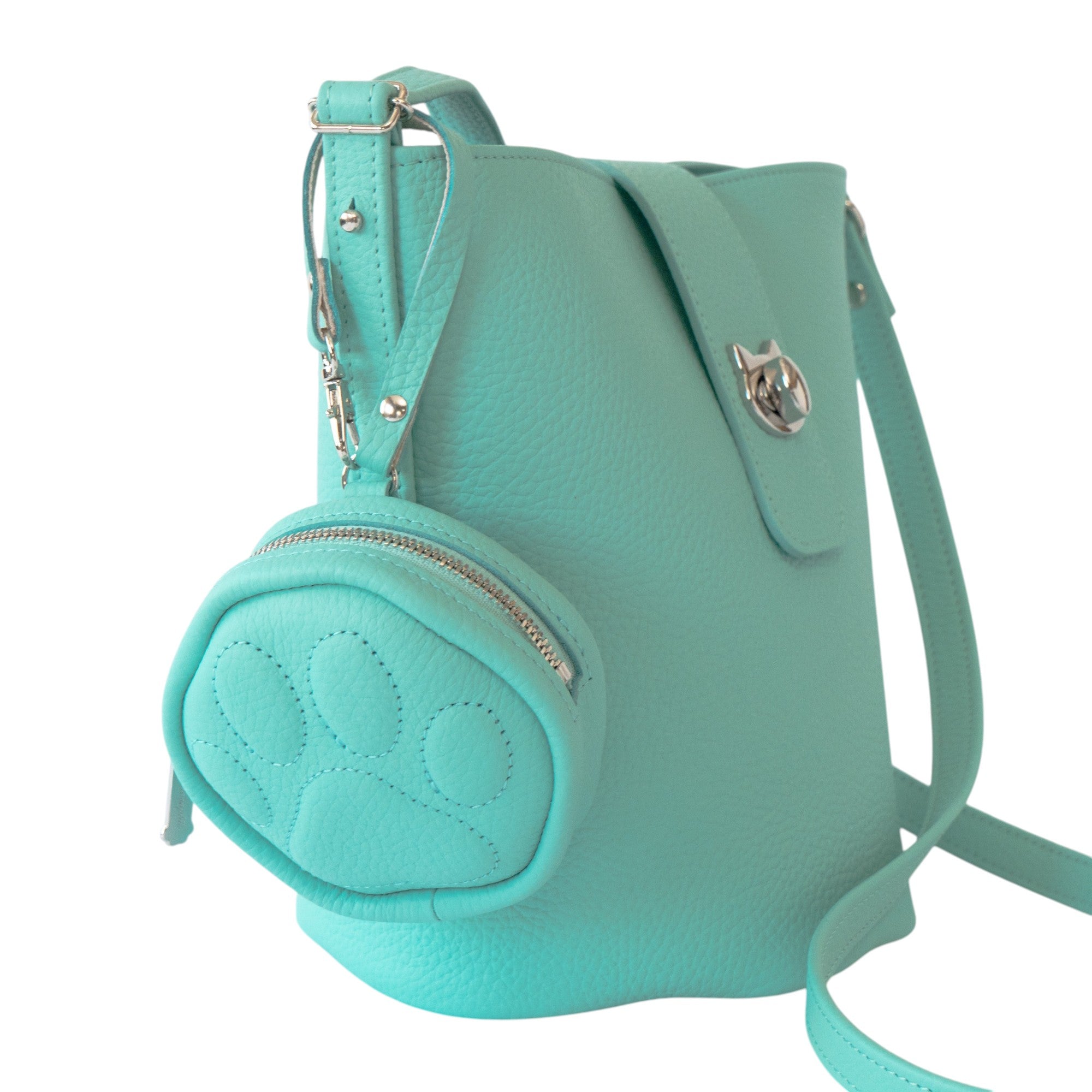 PAW Charm Pouch Cuir Mash / Bleu Dragée