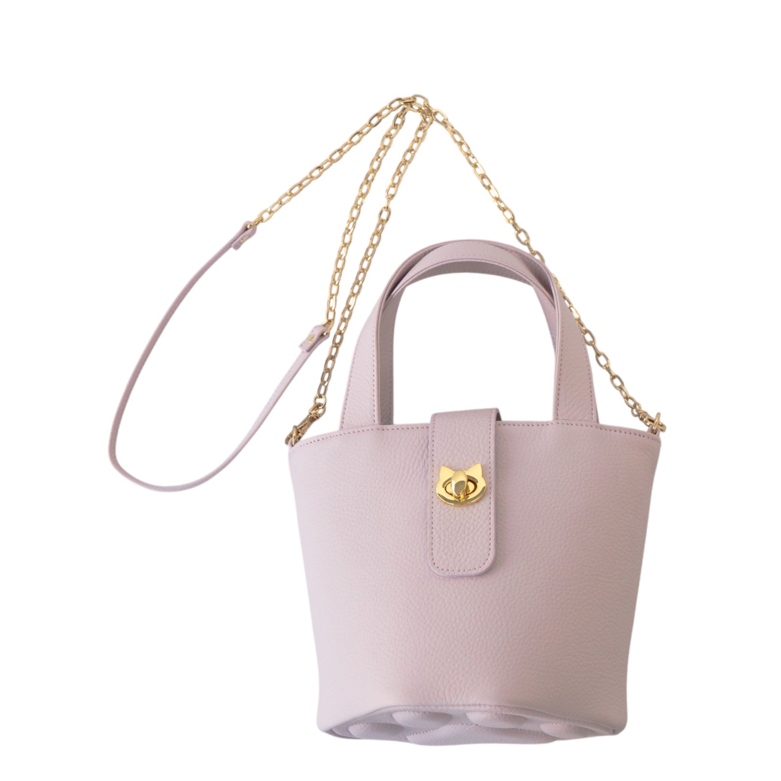 【3/20(金)20:00~ 数量限定】【さくらねこの日特別SET】チェーンショルダー付きミニバッグ・PAW (パウ) さくらねこチャームSET / モーヴシルヴェスティン