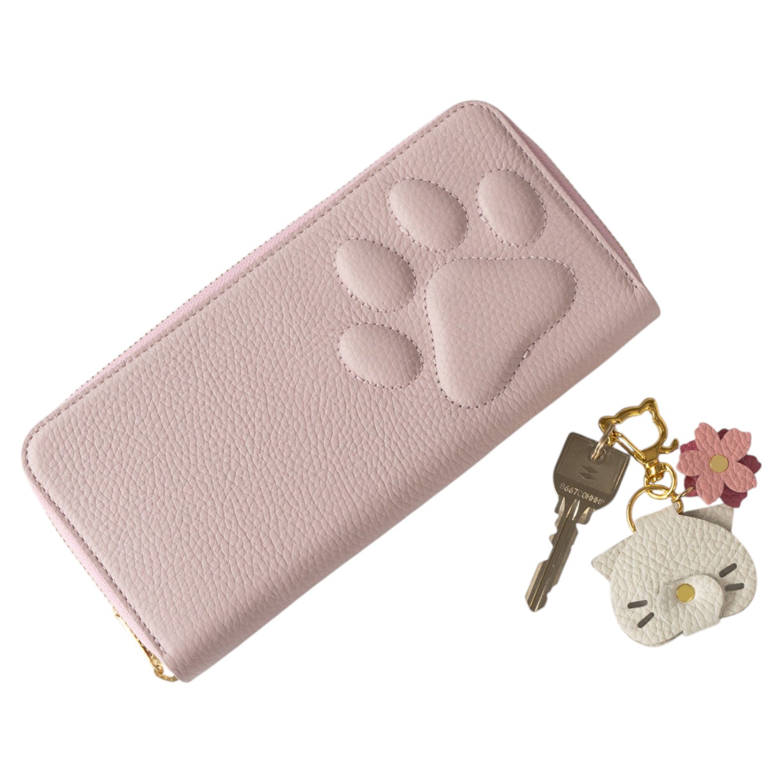 【3/20(金)20:00~ 数量限定】【さくらねこの日特別SET】PAWラウンドファスナー長財布 さくらねこチャームSET / モーヴシルヴェスティン