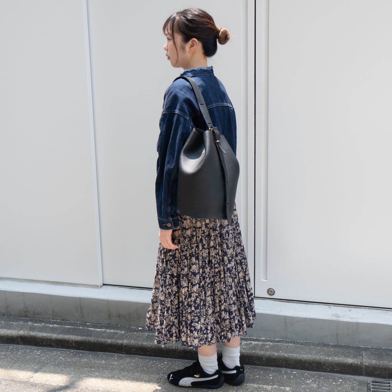 PAW Cuir Mache 3-Way Bag in Black with Silver Hardware