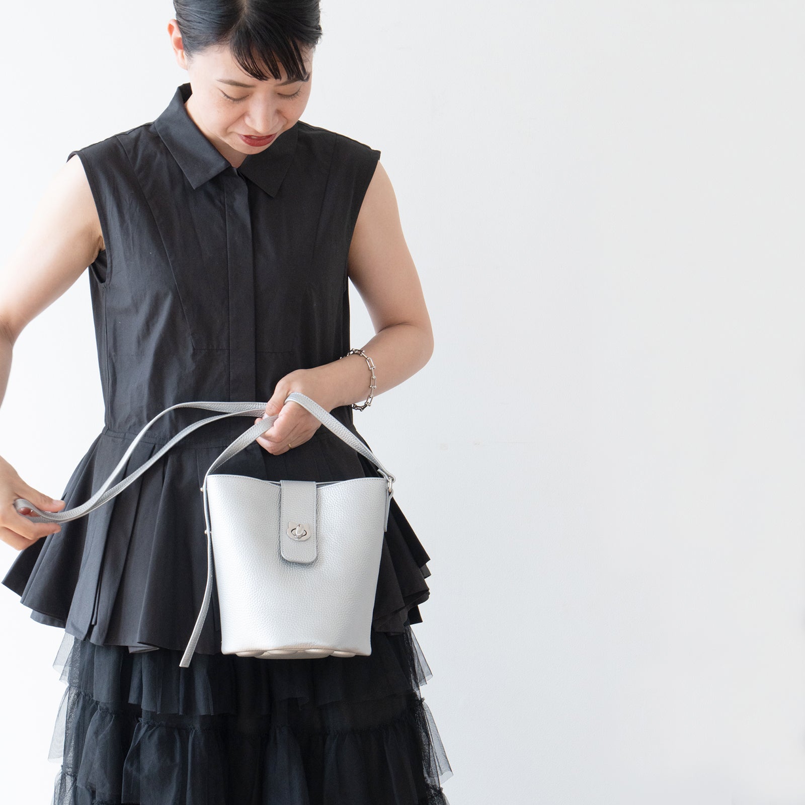 Shoulder Bag PAW (Paw) Cuir Mash / Silver