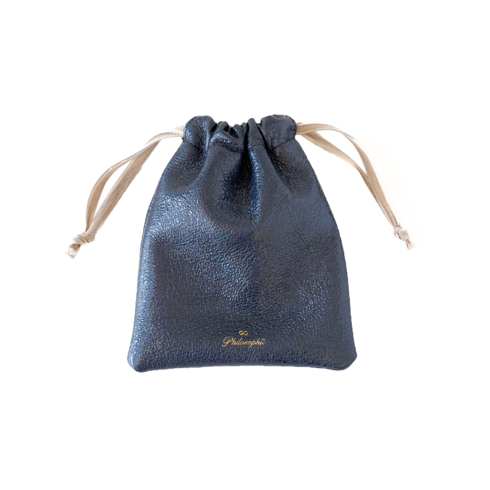 Mini drawstring pouch prism leather