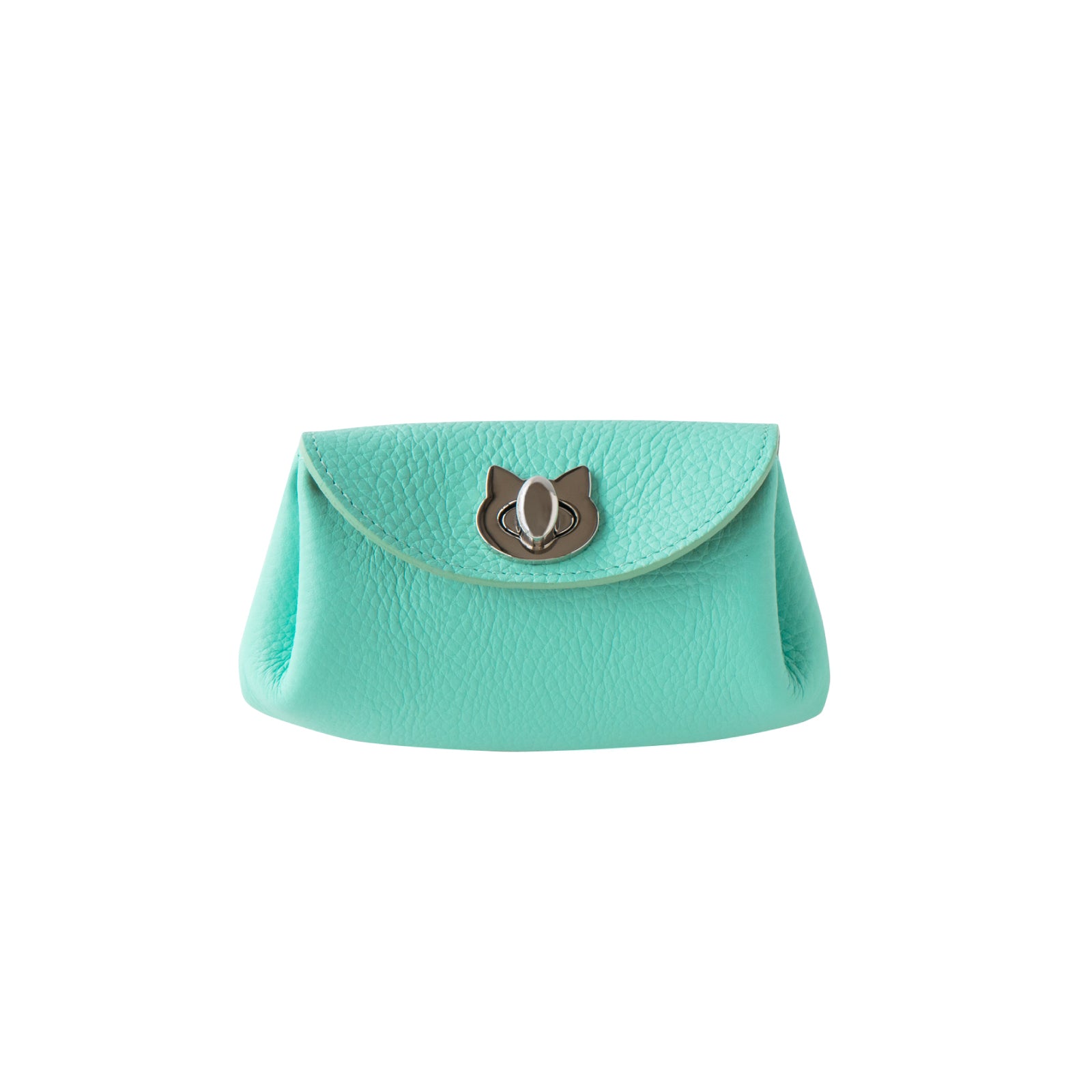 Shell pouch CAT Taurillon Clemence / Tiffany Blue