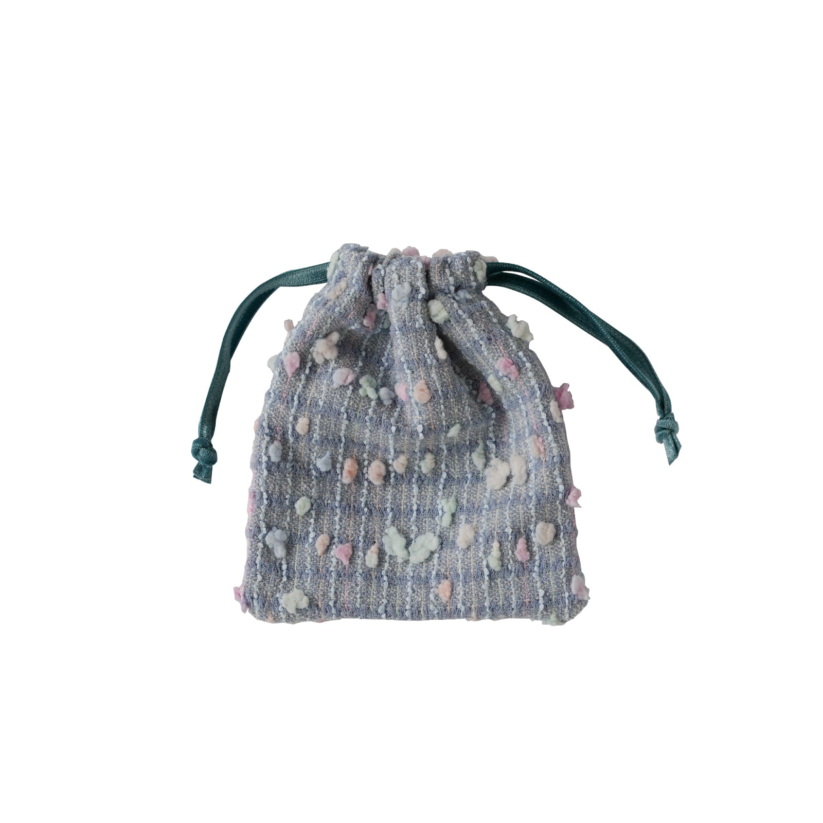 Mini drawstring pouch fancy tweed