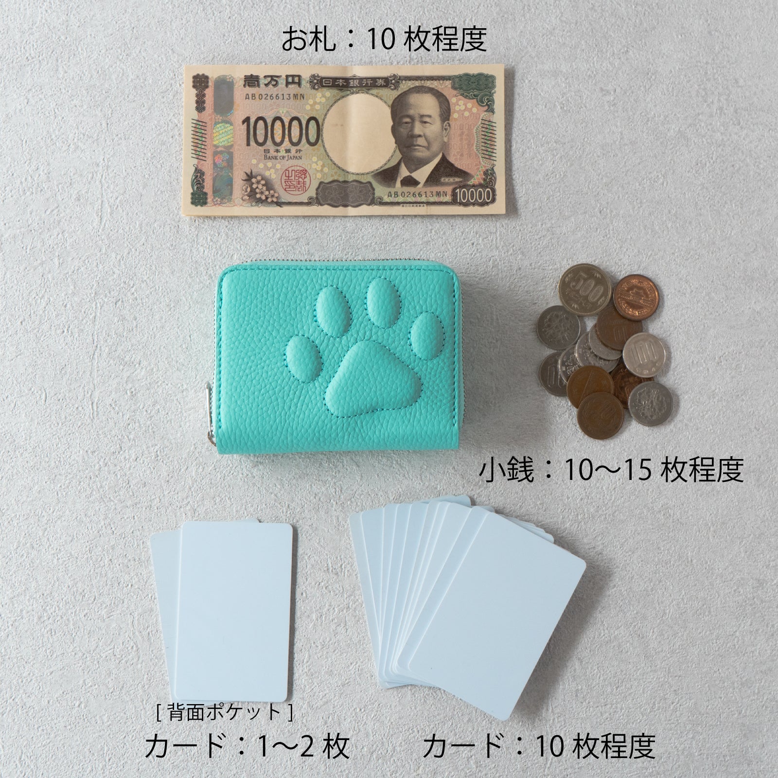 PAWラウンドファスナーミドル財布 キュイール・マッシュ / ブルードラジェ