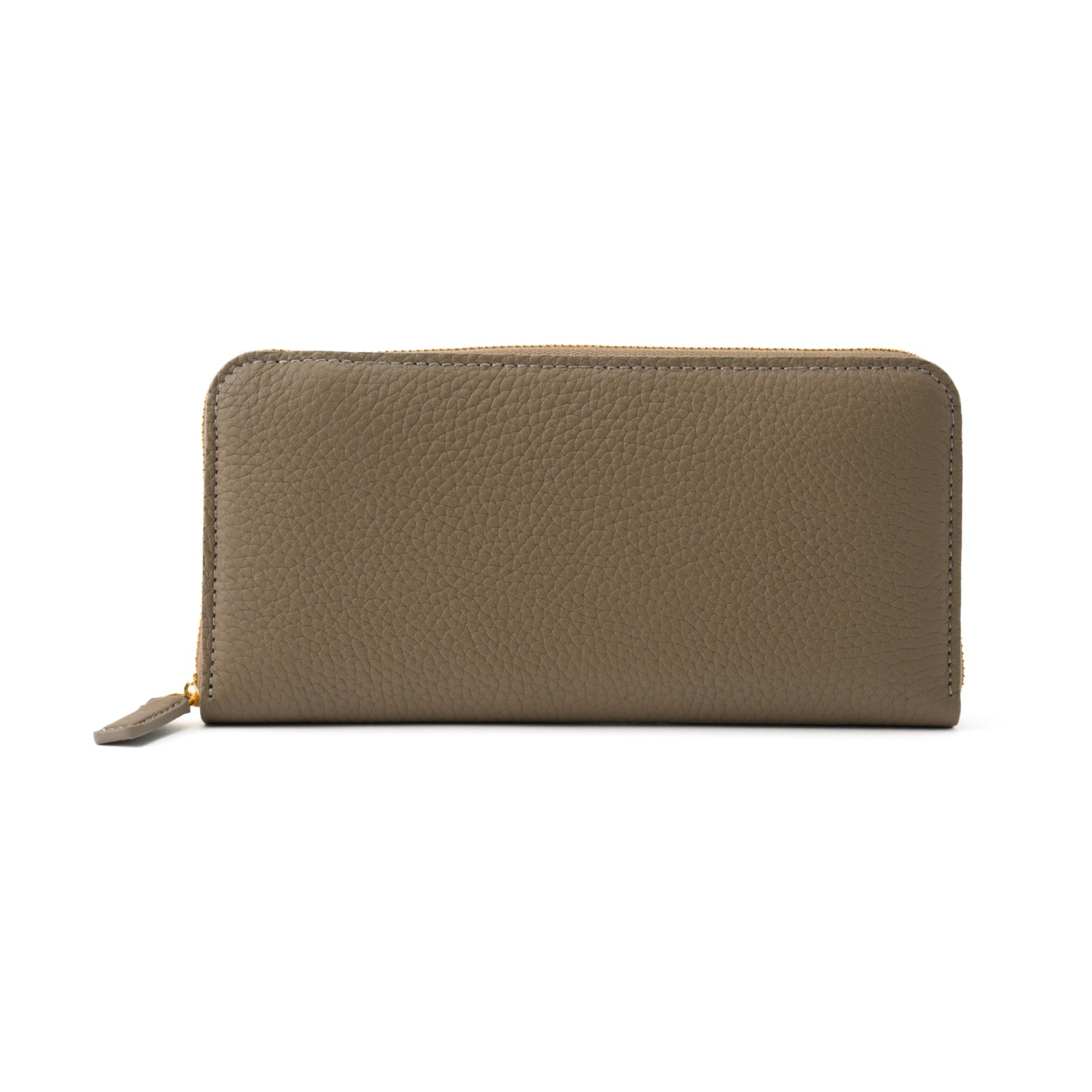 Round zipper long wallet 8 cards Taurillon Clemence/Etoupe