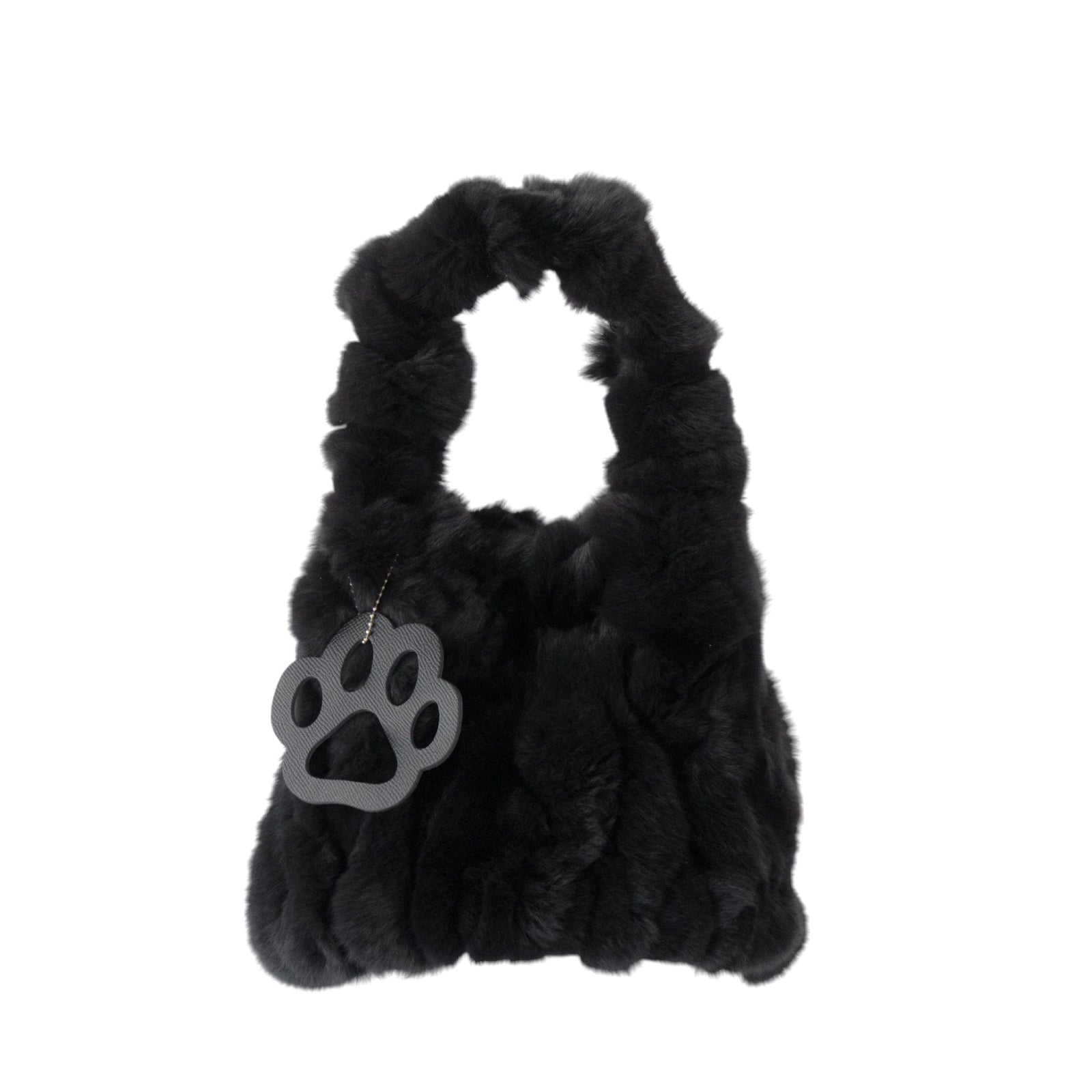 【11/21(金)22:00~ 26時間限定販売】【数量限定】 ワンハンドルファーバッグ・PAW (パウ) / ブラック