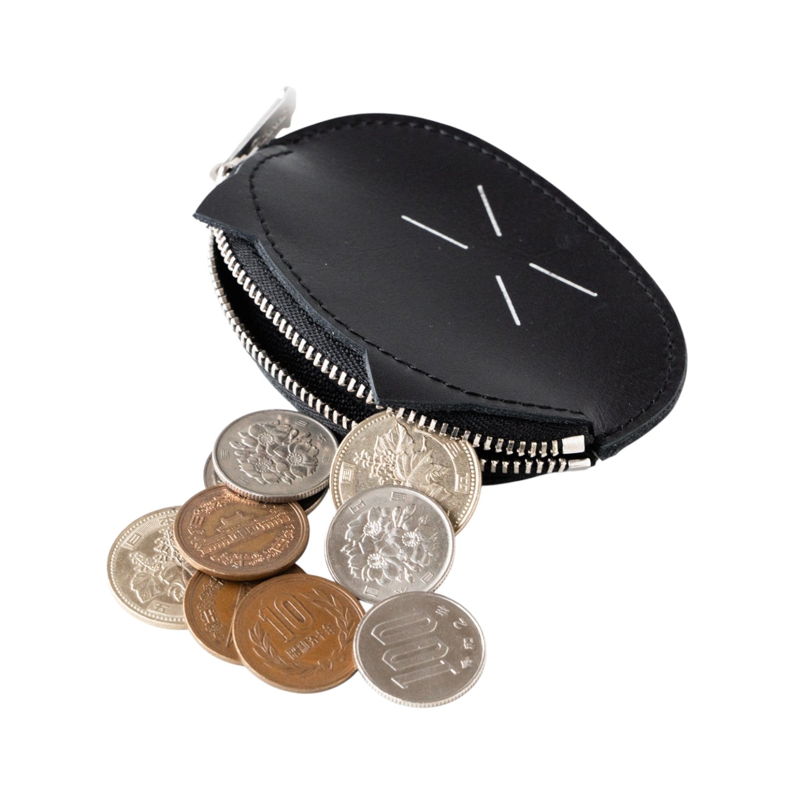Tomcat Cat Face Coin Case Kip Leather / Black