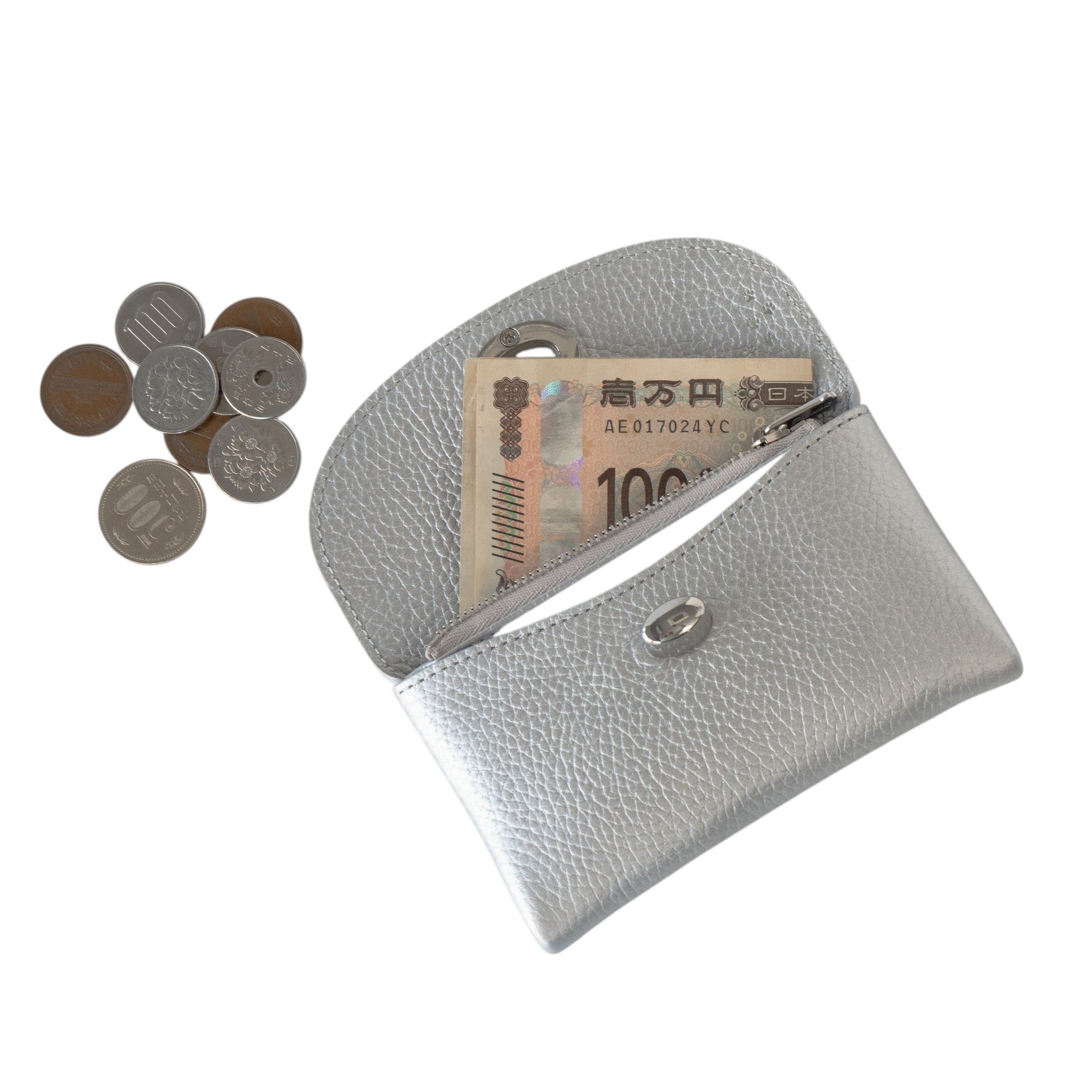 Flap Wallet Flunya Medium Cuir Mash / Silver