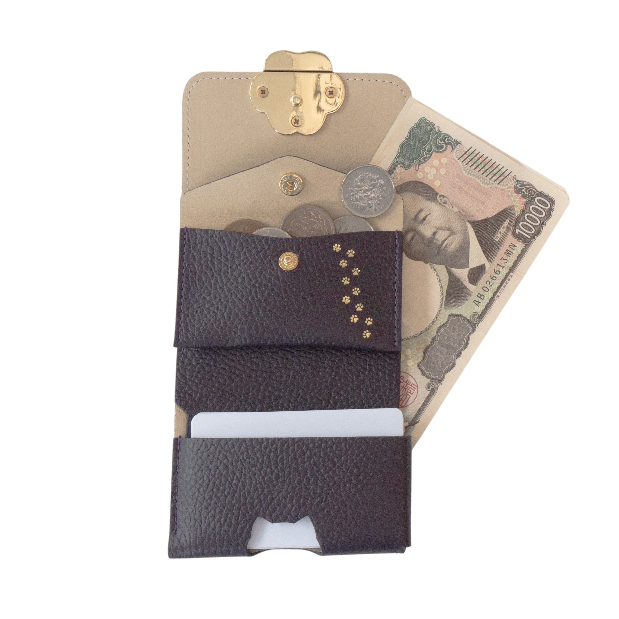 【Made to Order: Friday, July 3rd, 10:00 PM - Sunday, July 5th】PAW Plate Mini Wallet - Cuir Haché / Raisin