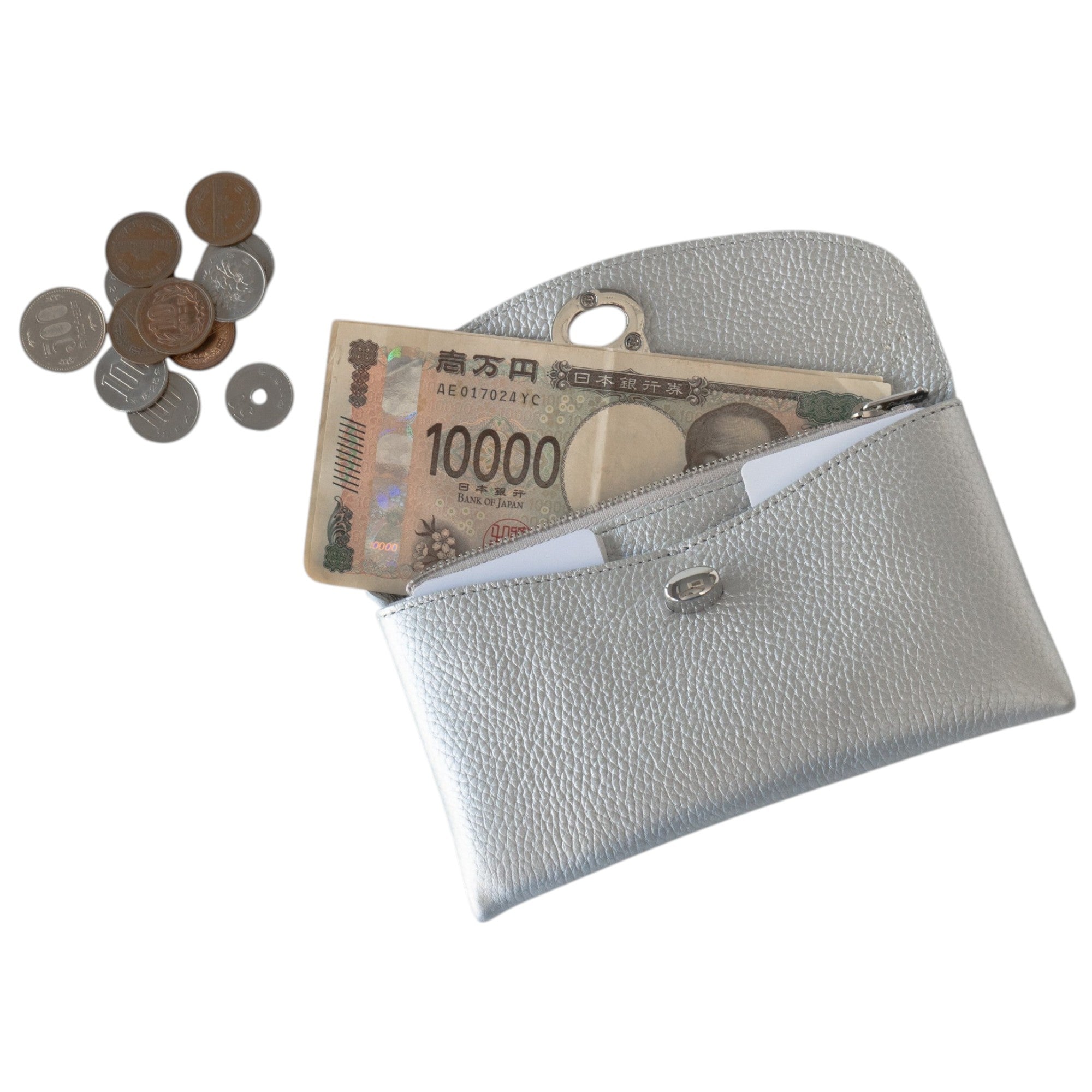 Flap Wallet Frunja Long Cuir Mache / Silver