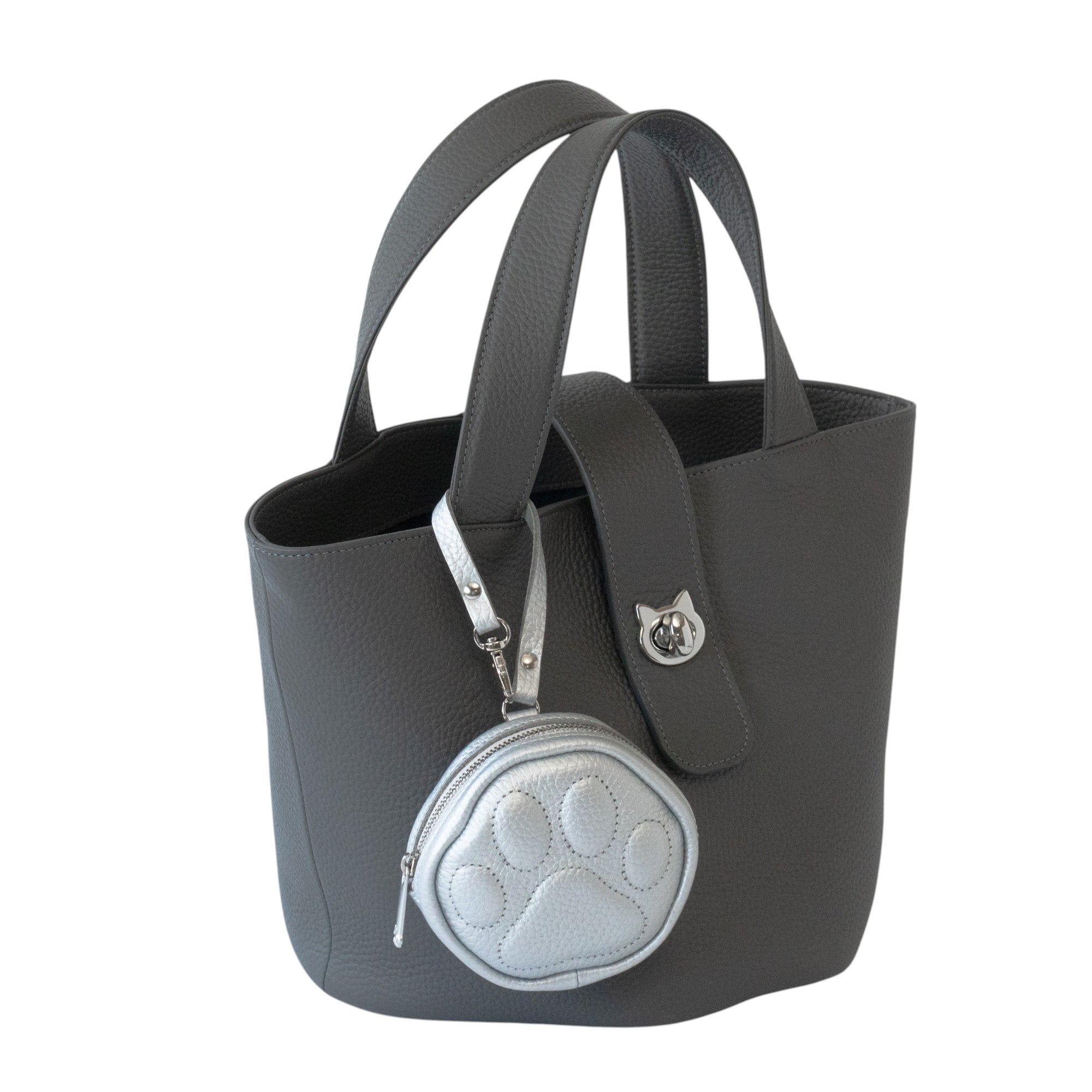 PAW Charm Pouch Cuir Mash / Silver
