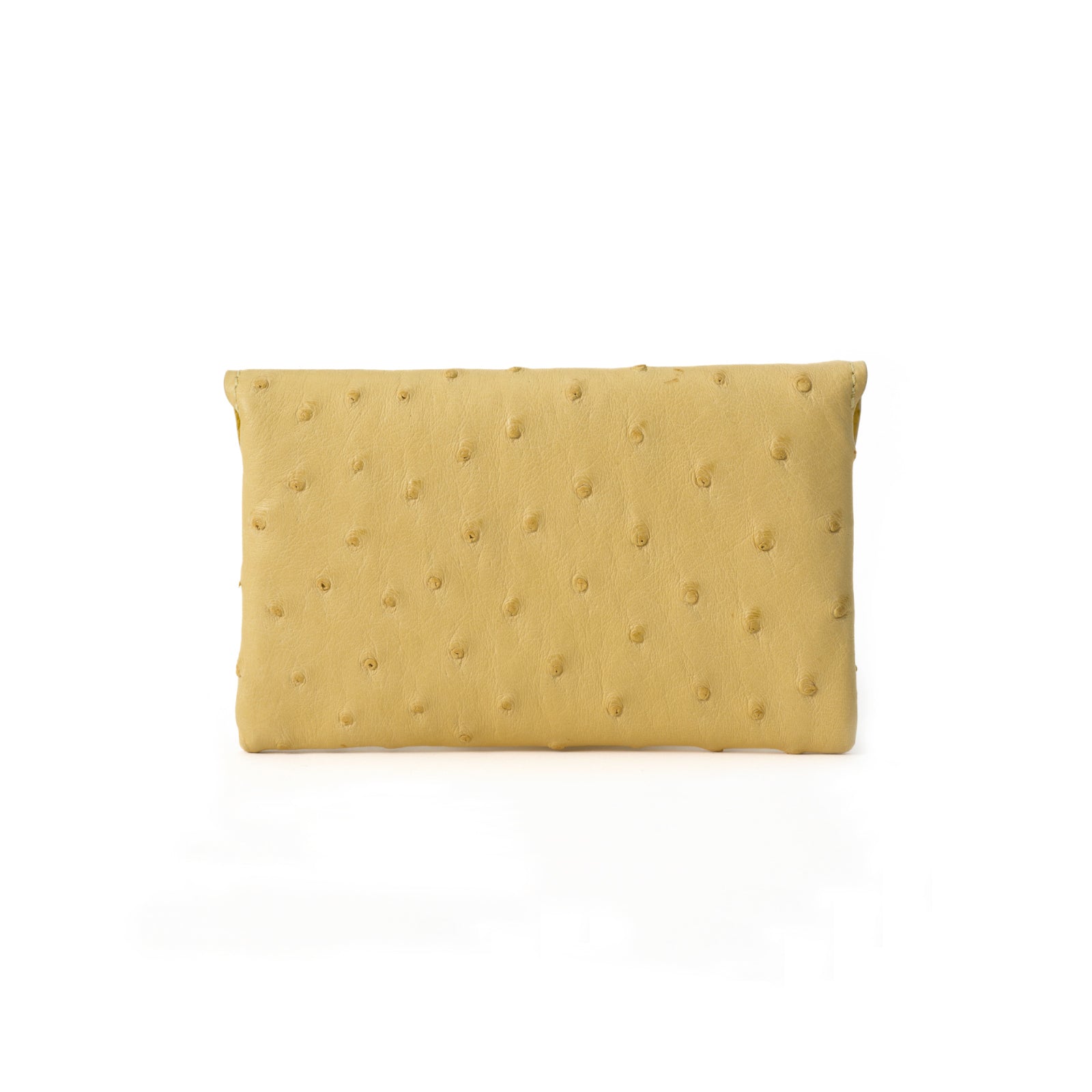 Leather flap middle wallet / Ostrich