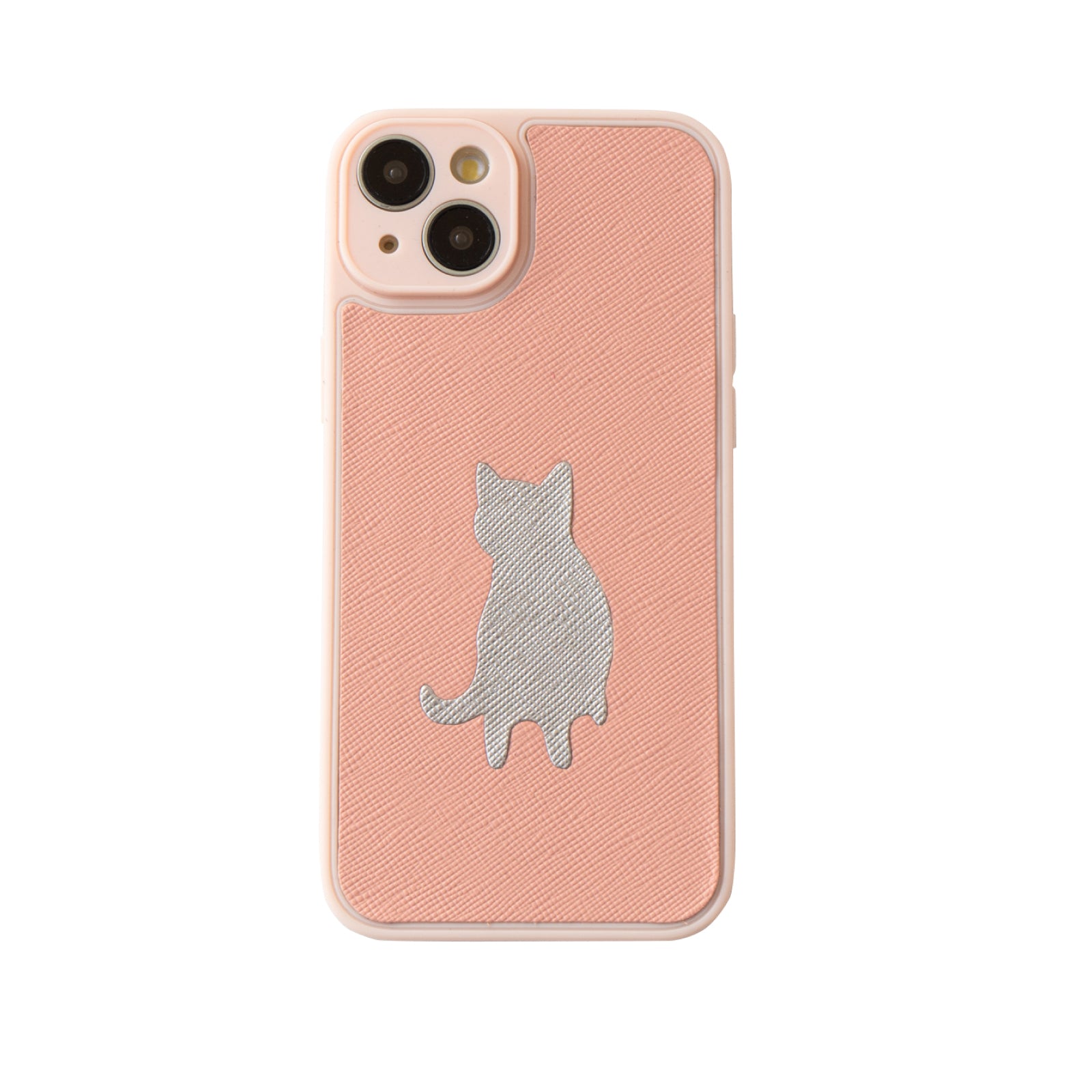 にゃiPhoneカバー  (iPhone16、15、14、13シリーズ対応) キュイール・サフィアン  /  シェルピンク