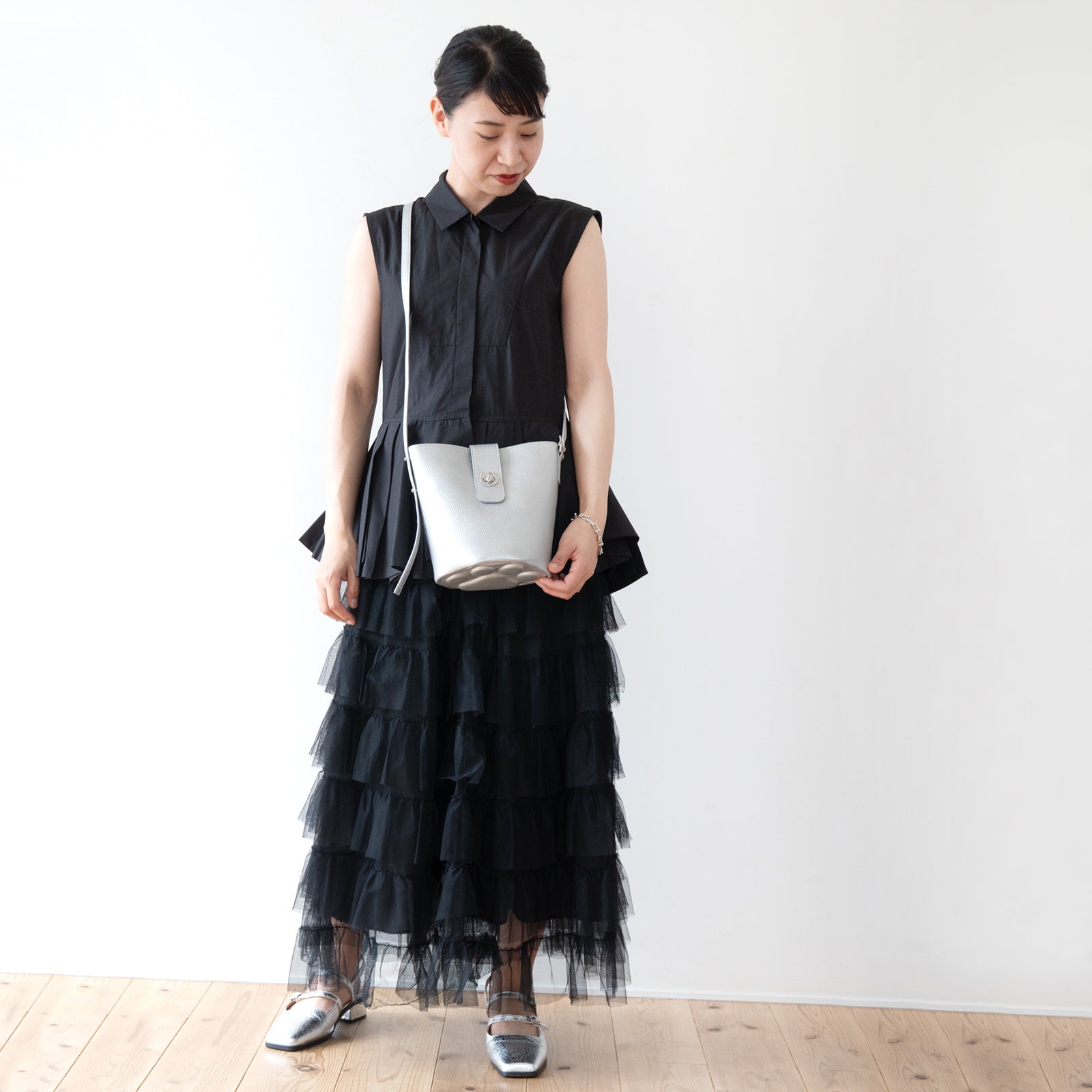 Shoulder Bag PAW (Paw) Cuir Mash / Silver
