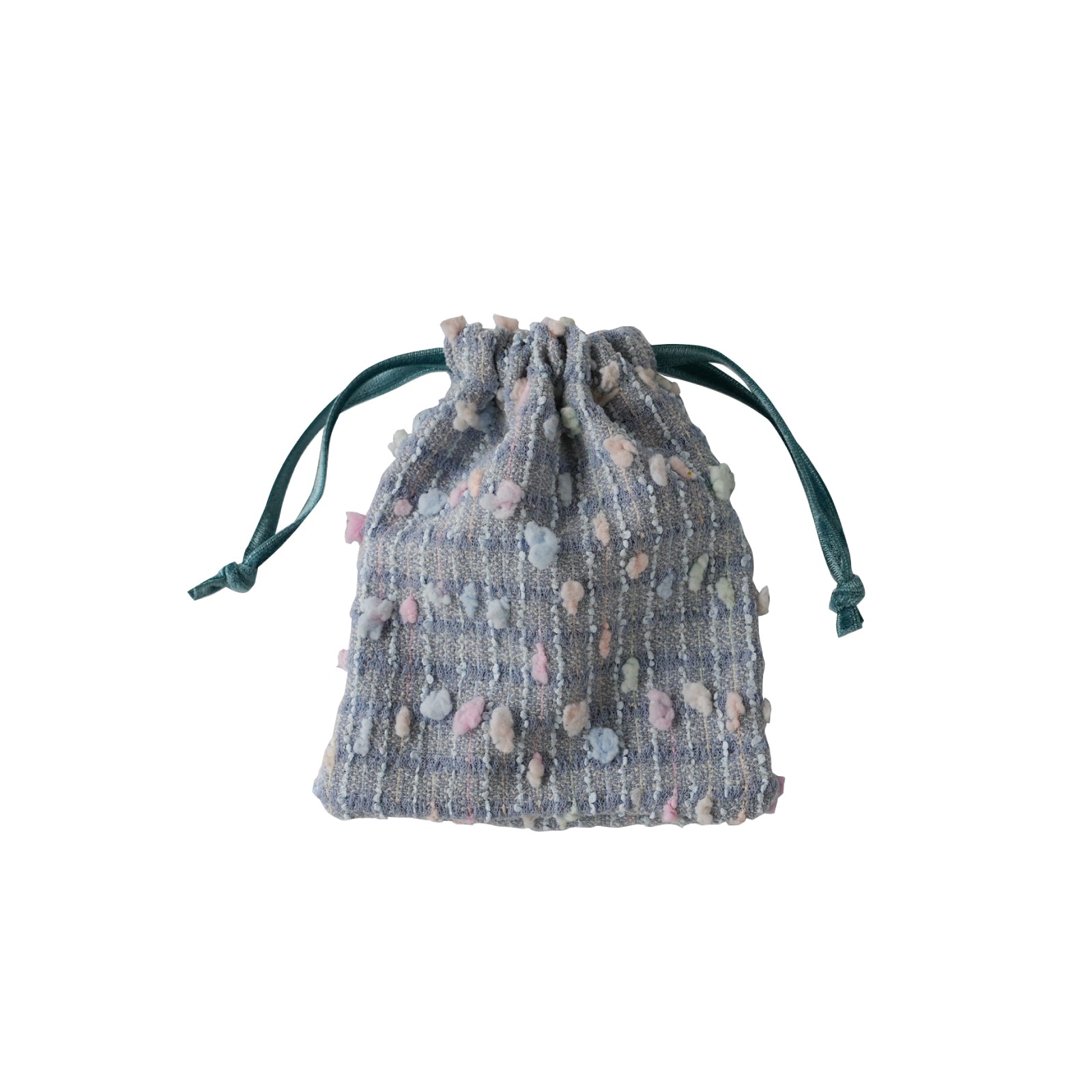 Mini drawstring pouch fancy tweed