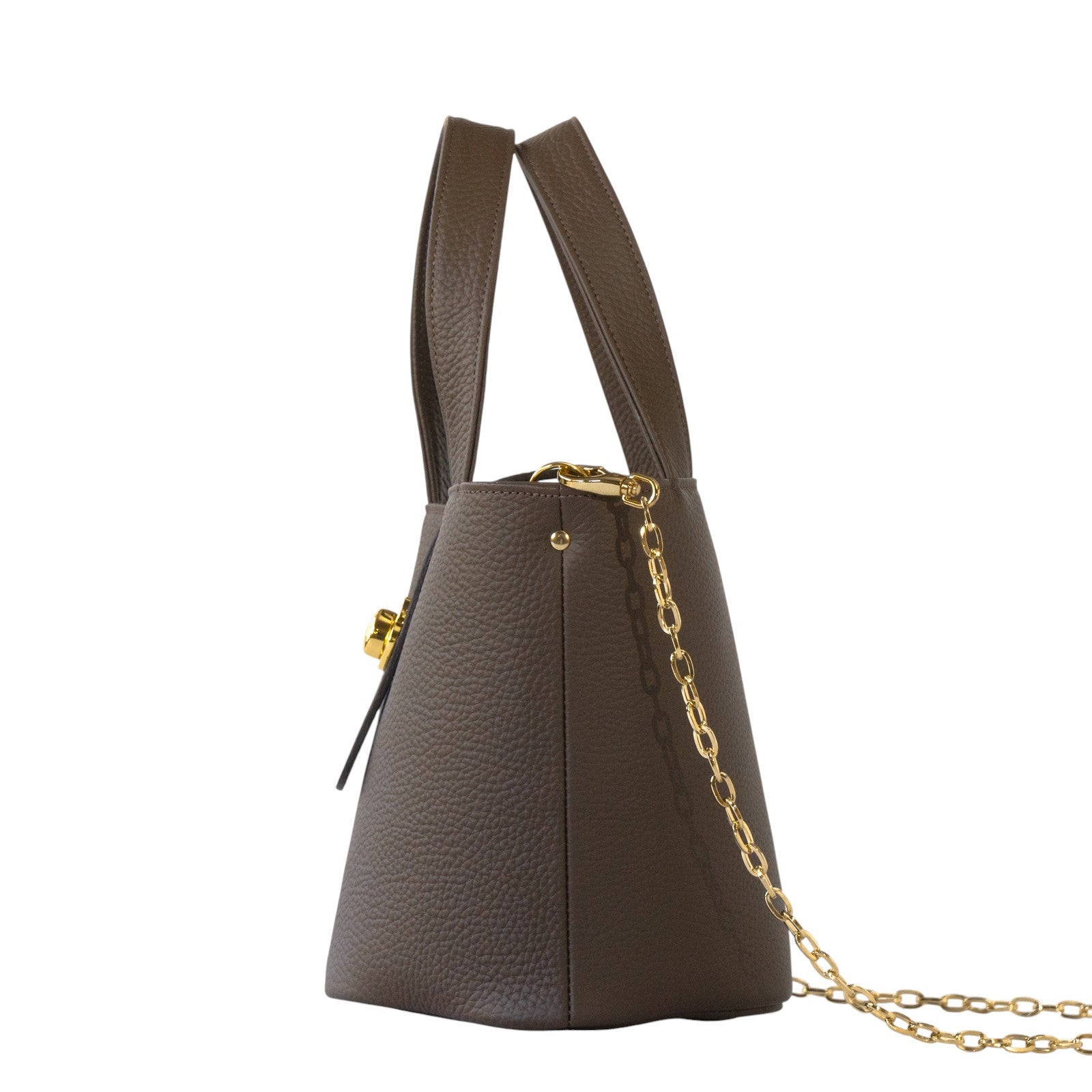 PAW Cuir Mache Mini Bag with Chain Shoulder Strap / Chocolate