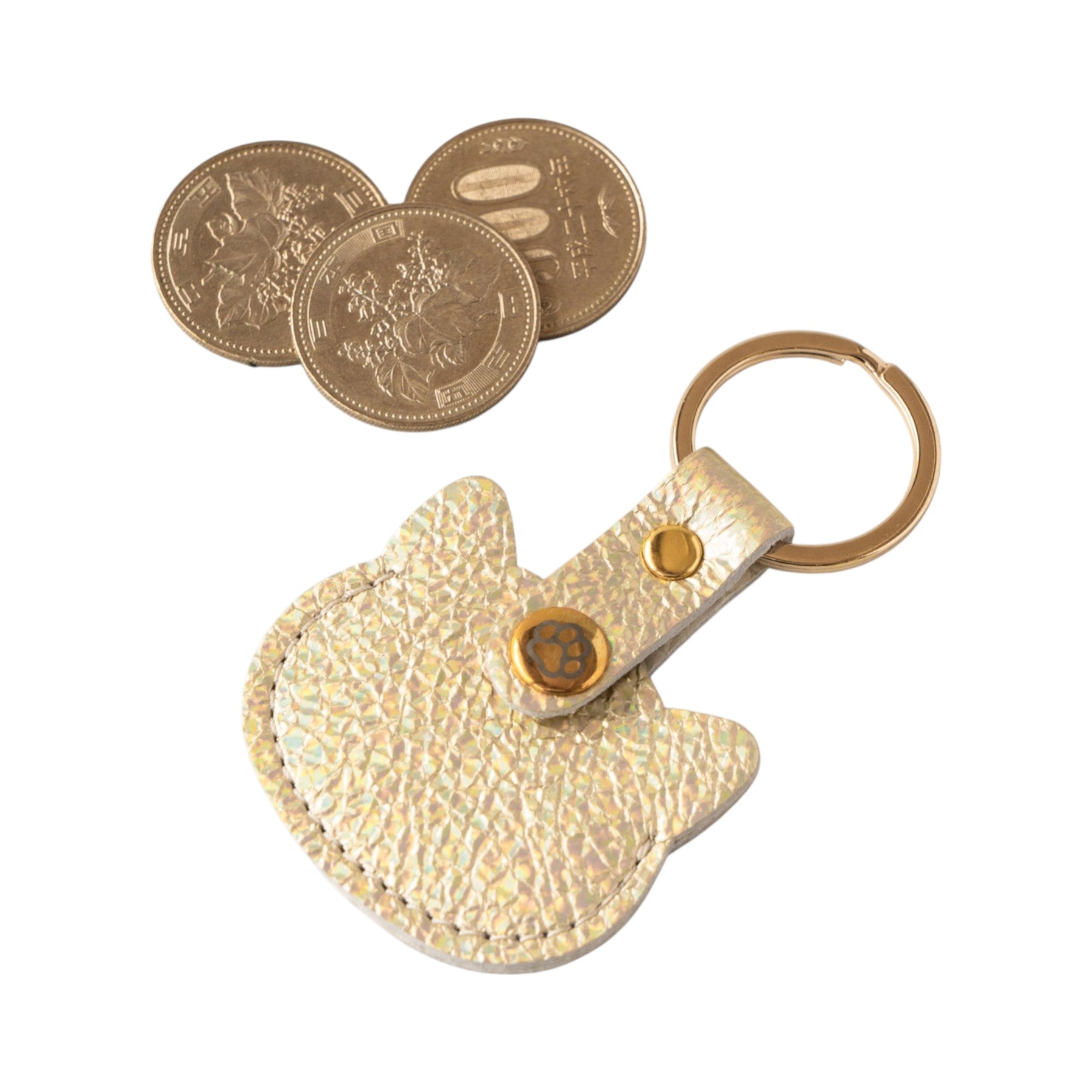 500円玉ホルニャー プリズムレザー / オーロライエロー