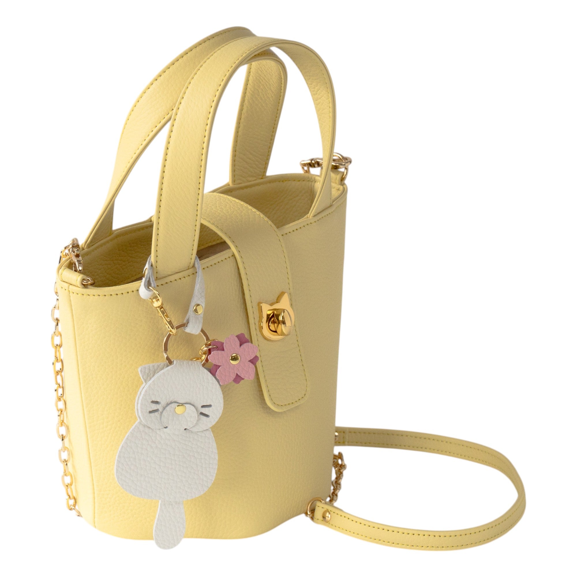 【3/20(金)20:00~ 数量限定】【さくらねこの日特別SET】 チェーンショルダー付きミニバッグ・PAW (パウ) さくらねこチャームSET / ジョーヌプッサン