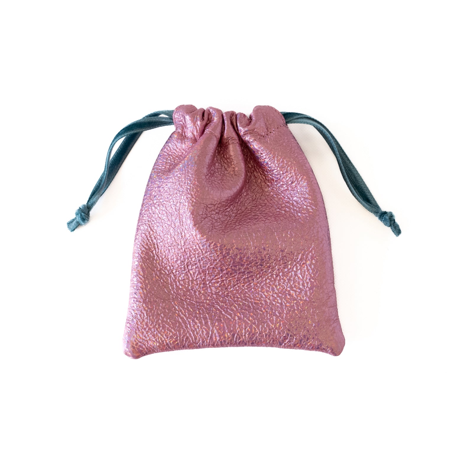 Mini drawstring pouch prism leather