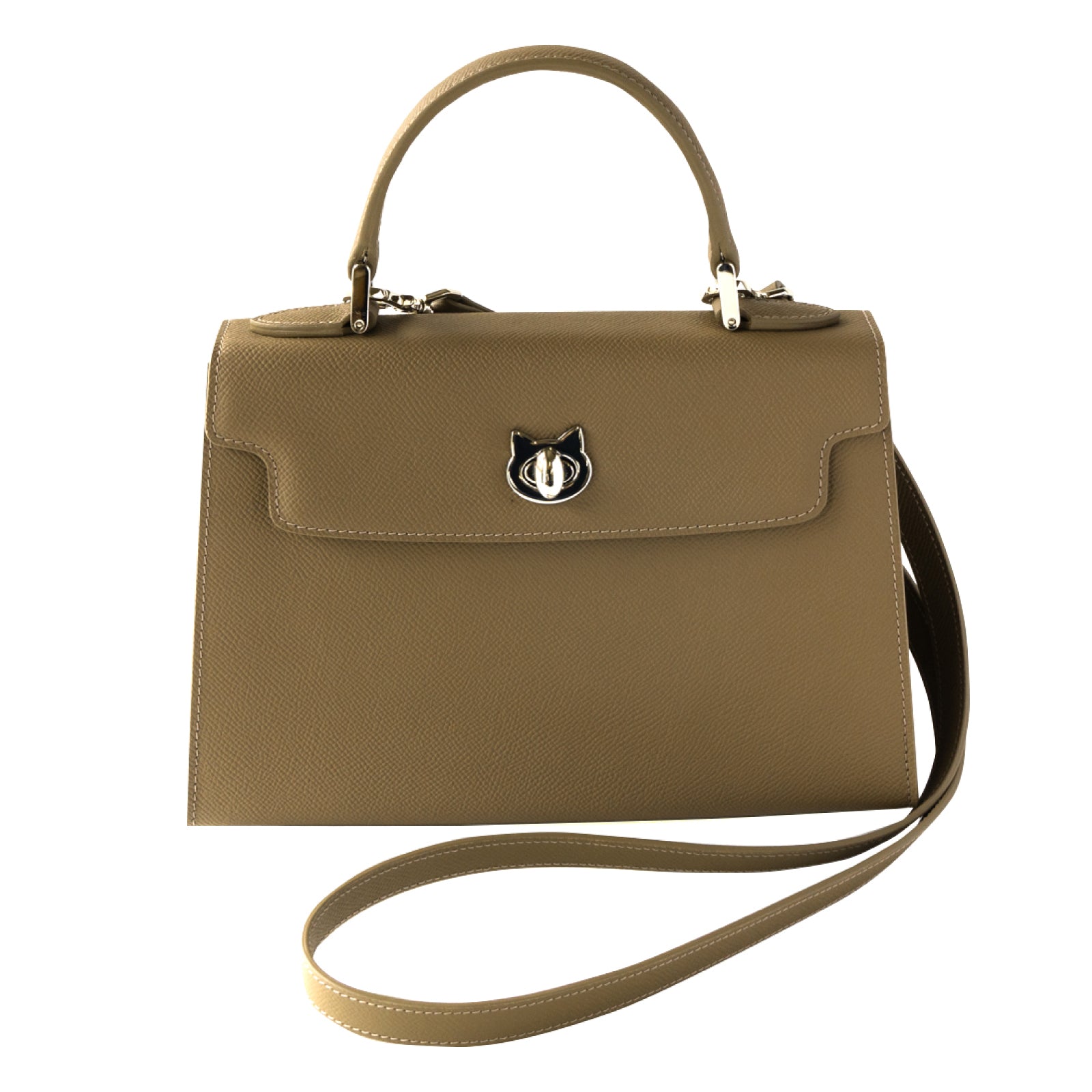 Handbag Nyanpanera 25 Cuir Minerva / Etoupe