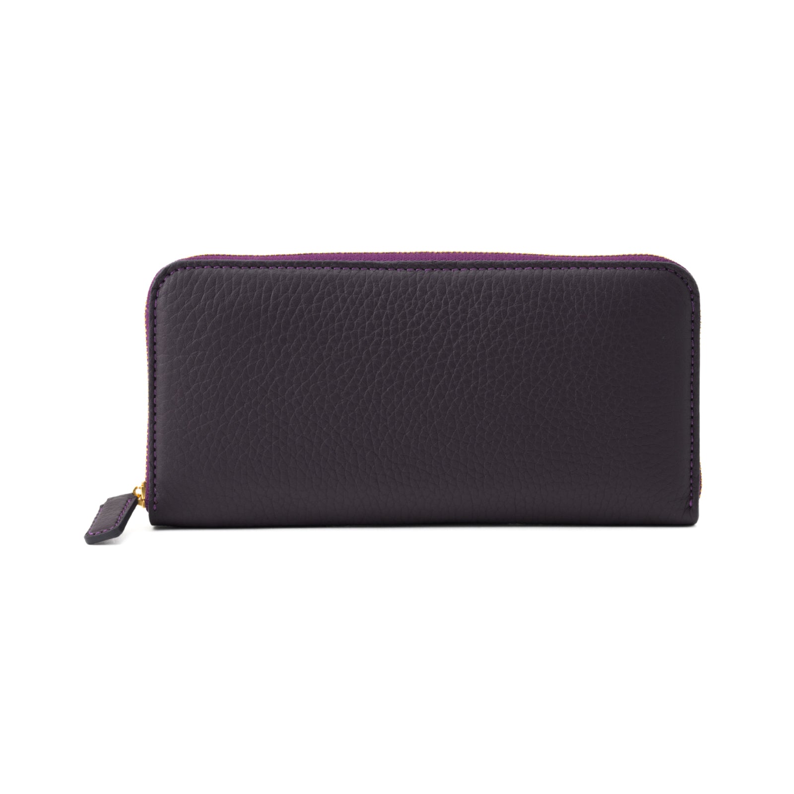 Round zipper long wallet 8 cards Taurillon Clemence/Leisin