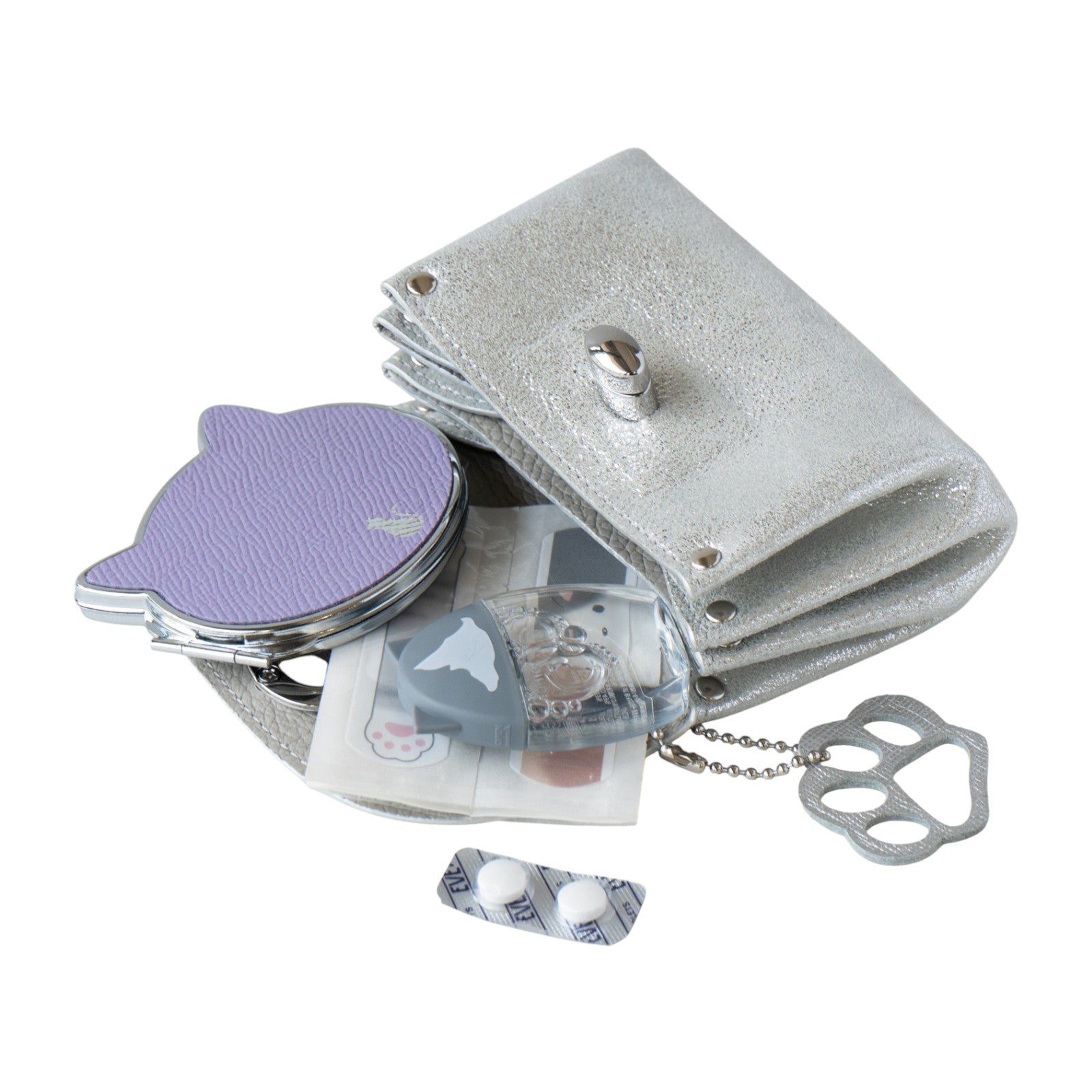 Sparkling Shell Pouch CAT / Silver