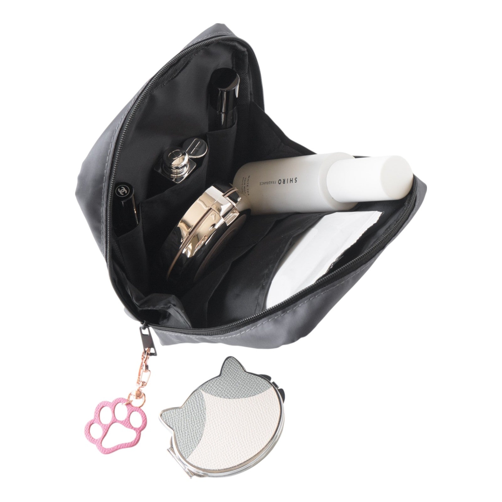 【7/11(金)〜7/13(日) 3日間限定販売】保護猫チャリティー ロゴスクエアポーチ / チャコール