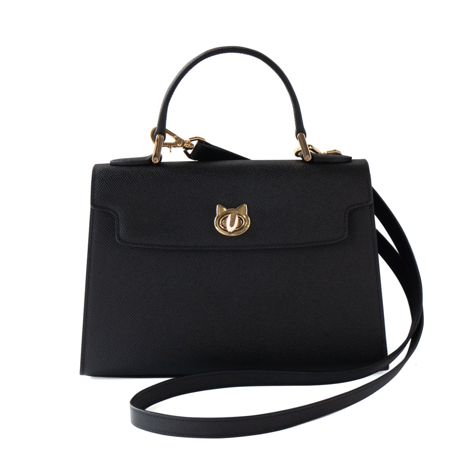 Handbag Nyanpanella 25 Cuir Minerva / Black