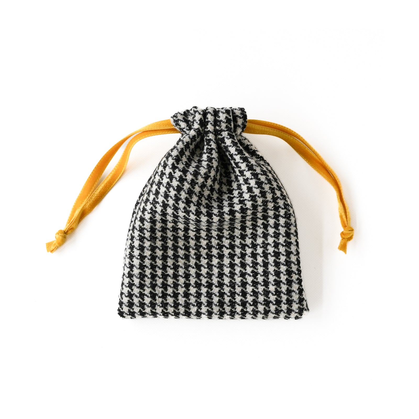 Mini drawstring pouch fancy tweed