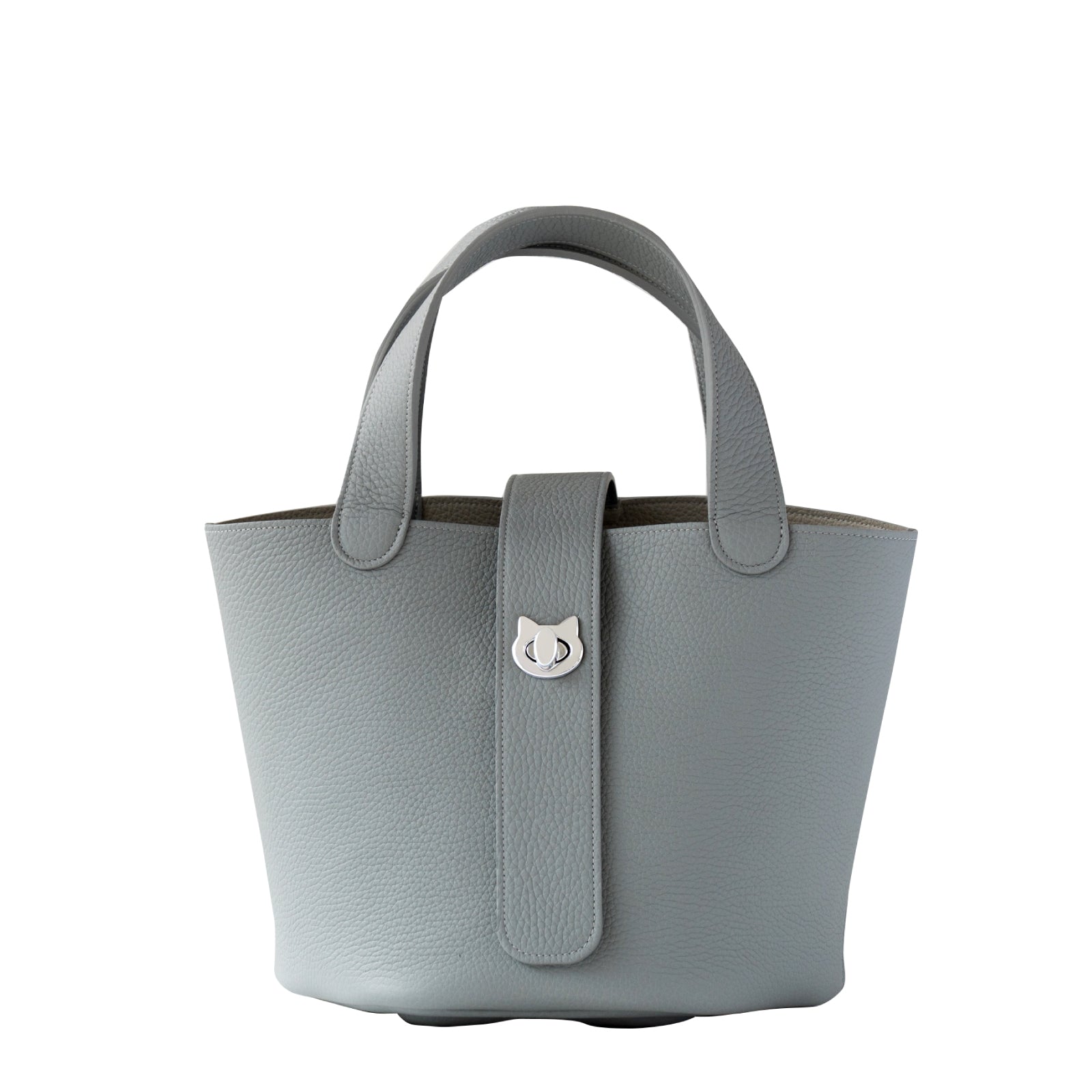 Limited Quantity: PAW Baguette Bag with Paw Print Charm in Taurillon Clemence/Ice Grey