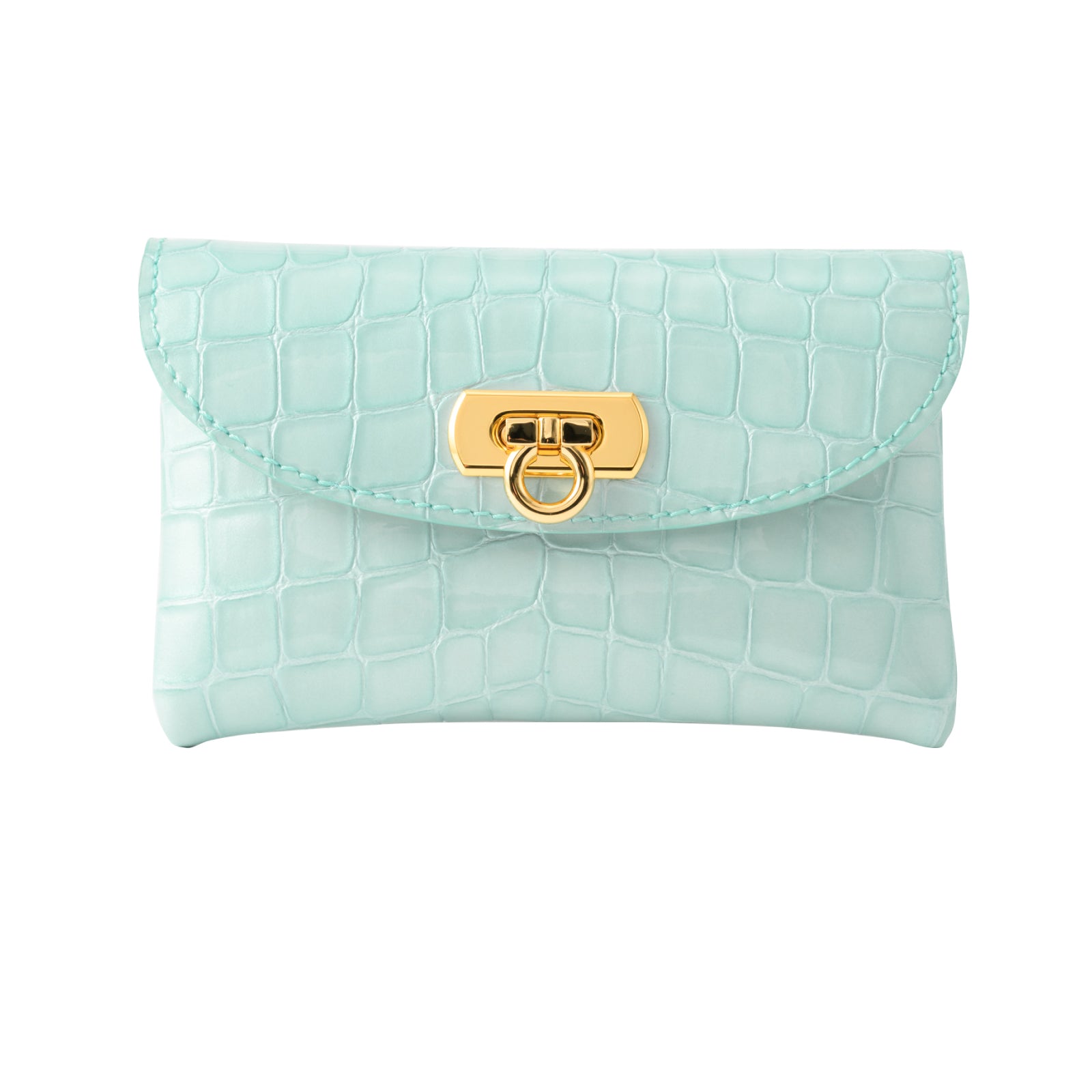 Leather flap middle wallet / Cromel