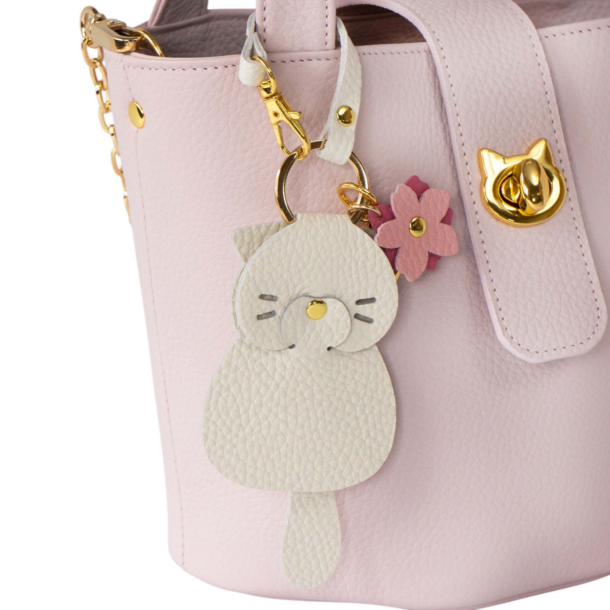 【3/20(金)20:00~ 数量限定】【さくらねこの日特別SET】チェーンショルダー付きミニバッグ・PAW (パウ) さくらねこチャームSET / モーヴシルヴェスティン