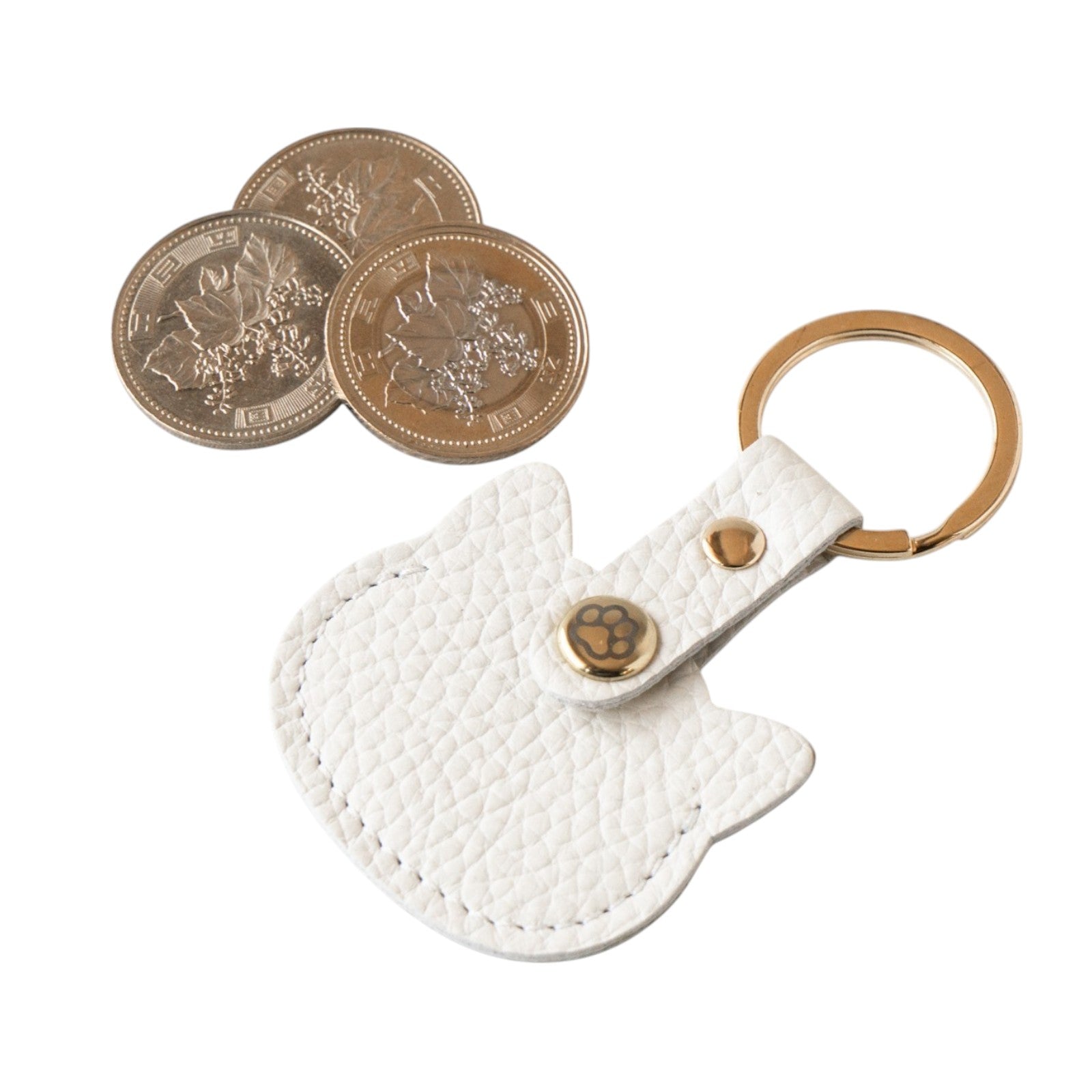 500円玉ホルニャー キュイール・マッシュ / ホワイト