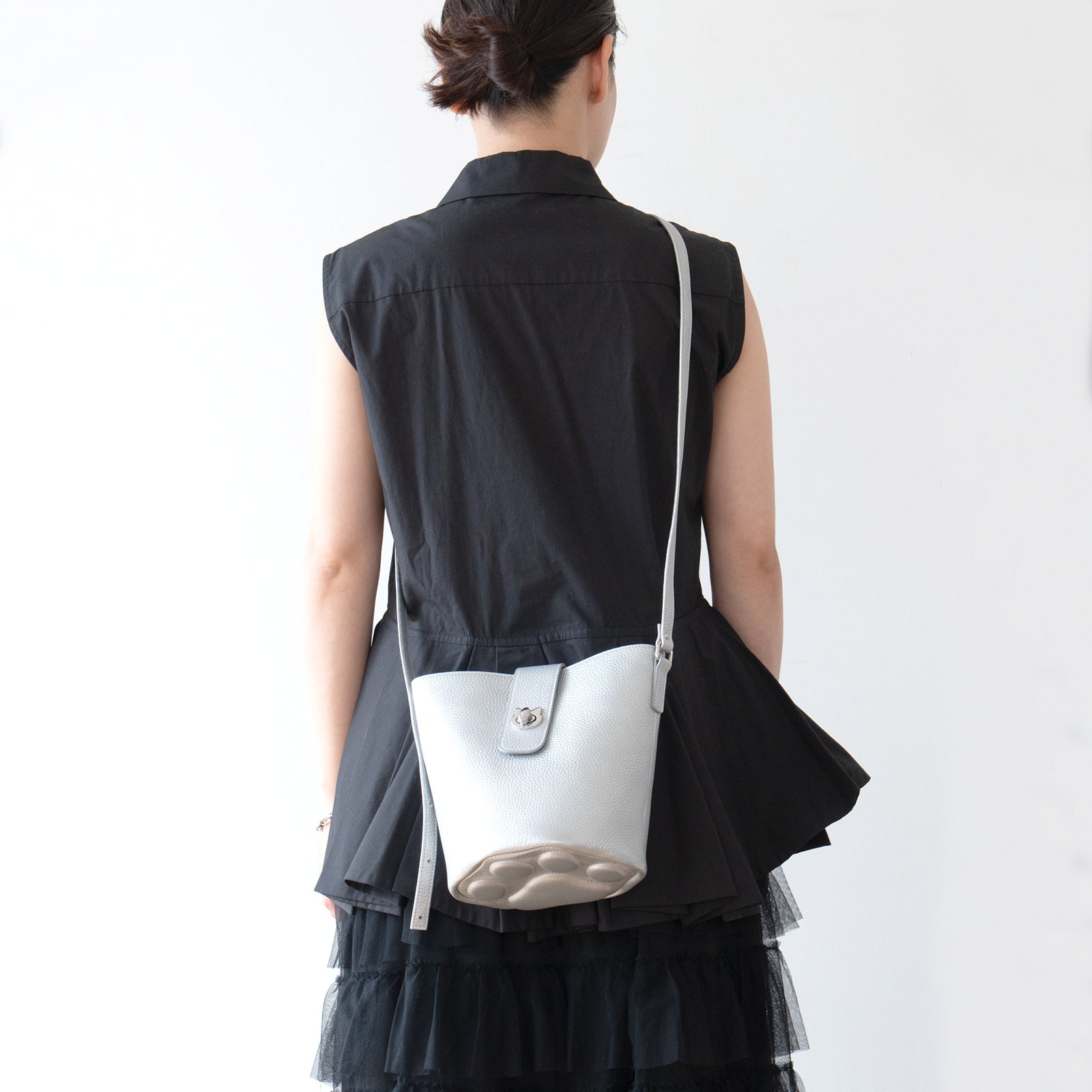Shoulder Bag PAW (Paw) Cuir Mash / Silver
