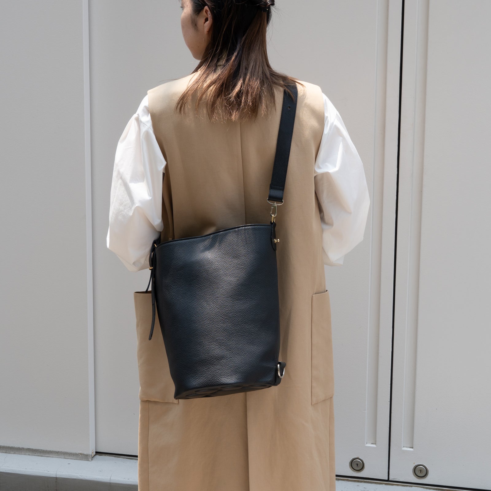 PAW Cuir Mache 3-Way Bag in Black with Silver Hardware