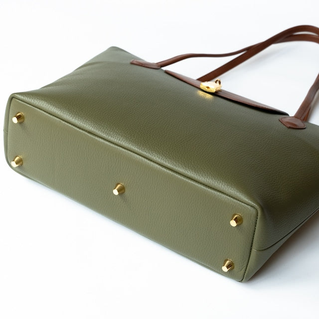 【おつとめ品セール】クロシェットA4トート キュイール・マッシュ/オリーブ