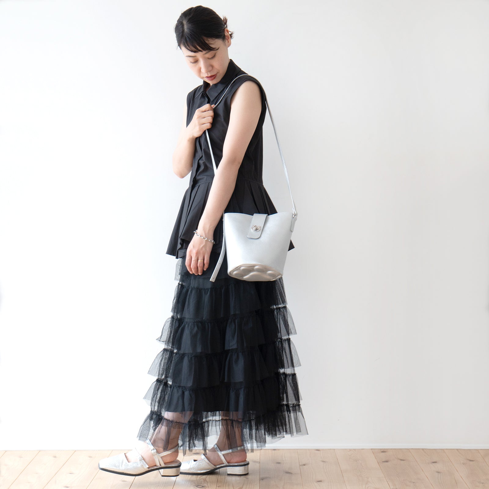 Shoulder Bag PAW (Paw) Cuir Mash / Silver