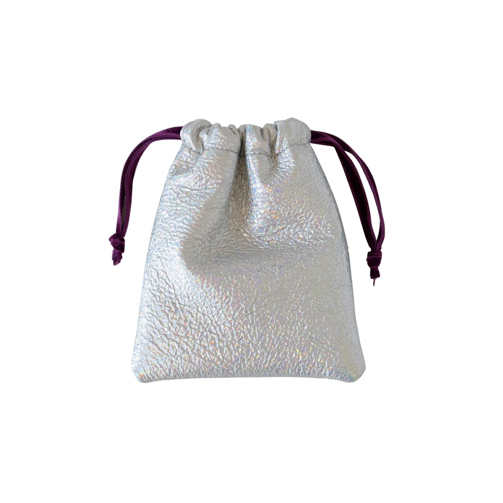 Mini drawstring pouch prism leather