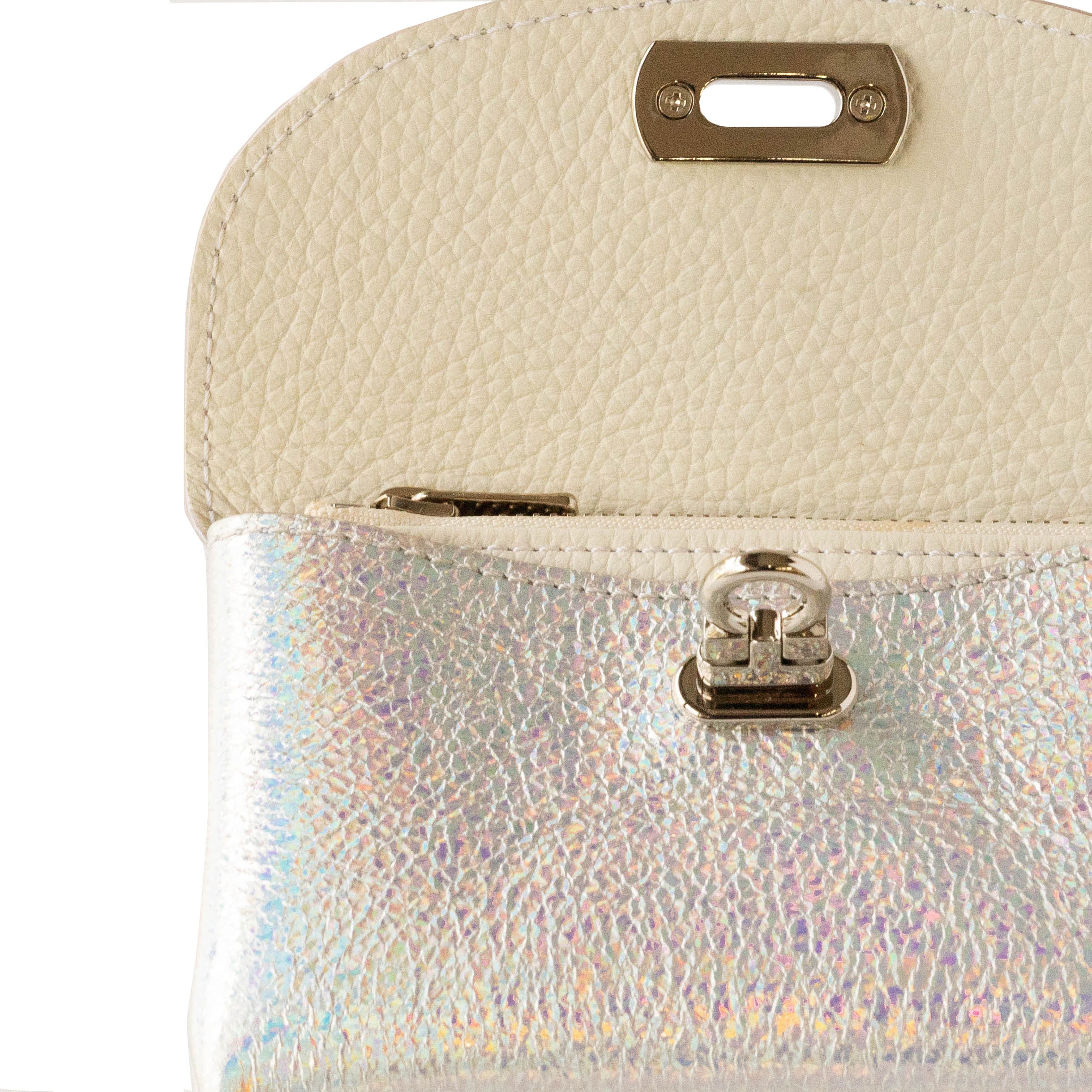 Leather flap middle wallet / Prism leather