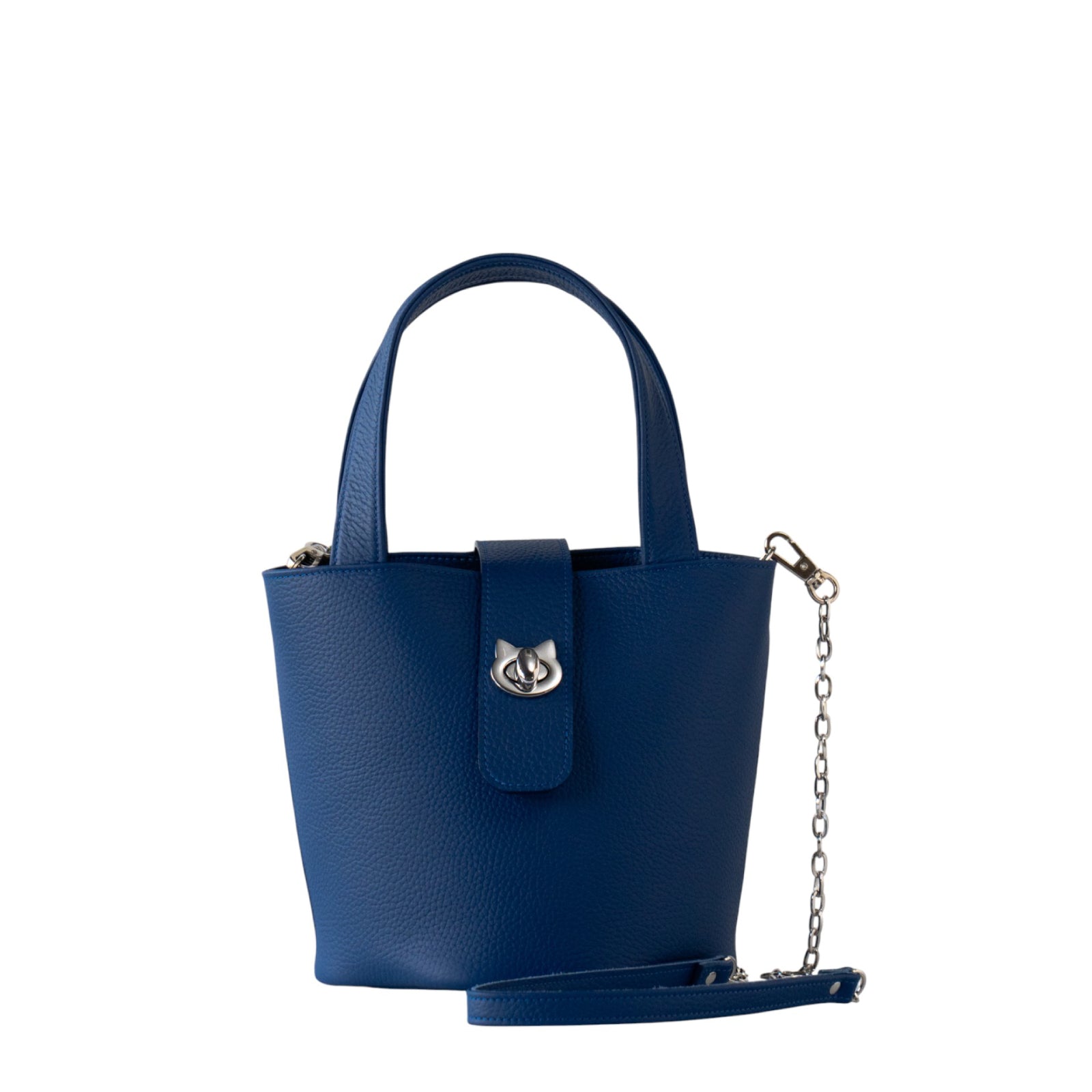 チェーンショルダー付きミニバッグ・PAW (パウ) キュイール・マッシュ / ロイヤルブルー