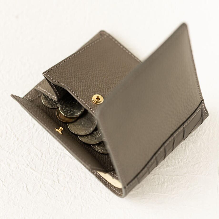 【おつとめ品セール】二つ折り財布小銭入れ付き クロココンビ / エタン