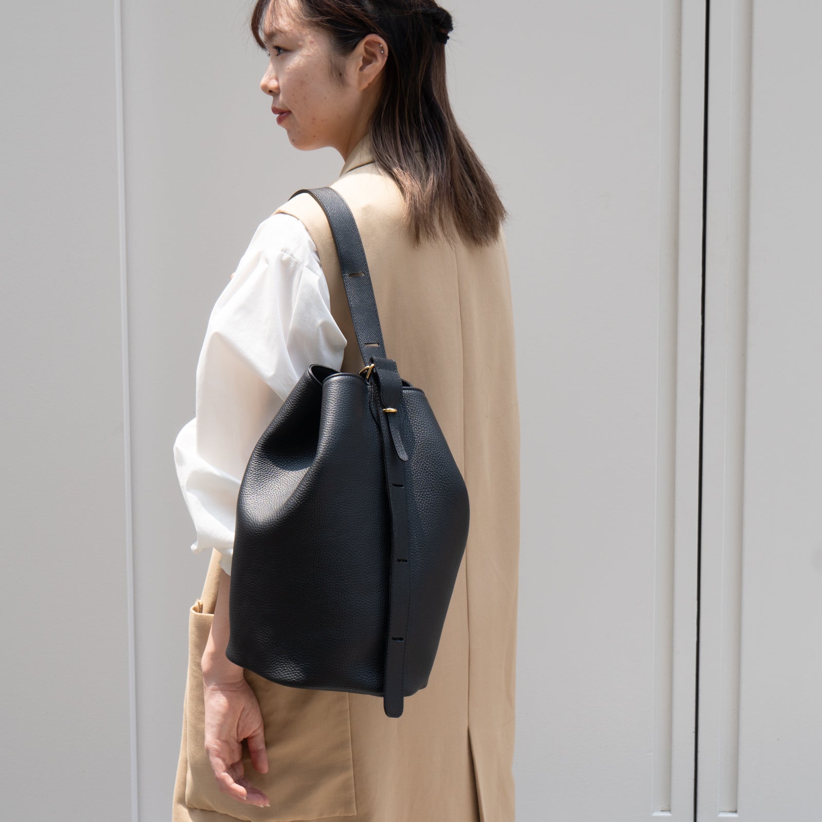 PAW Cuir Mache 3-Way Bag in Black with Silver Hardware